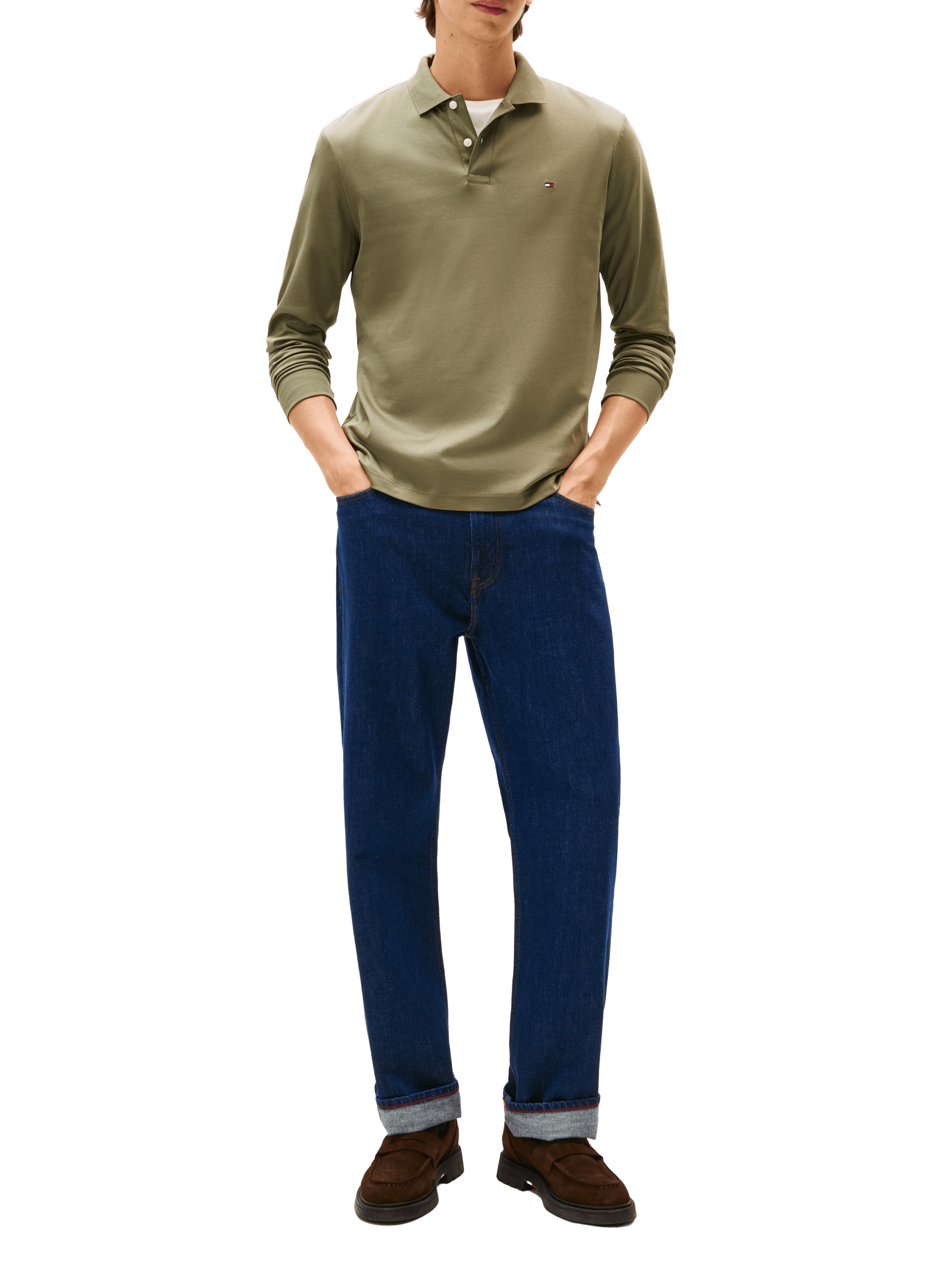 Long sleeve polo shirt TOMMY HILFIGER Green