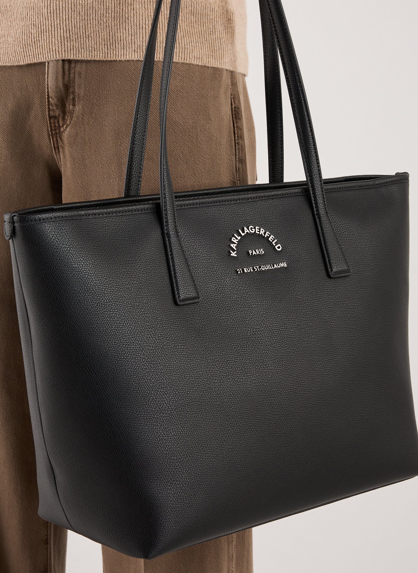 Sac à main à logo KARL LAGERFELD Noir