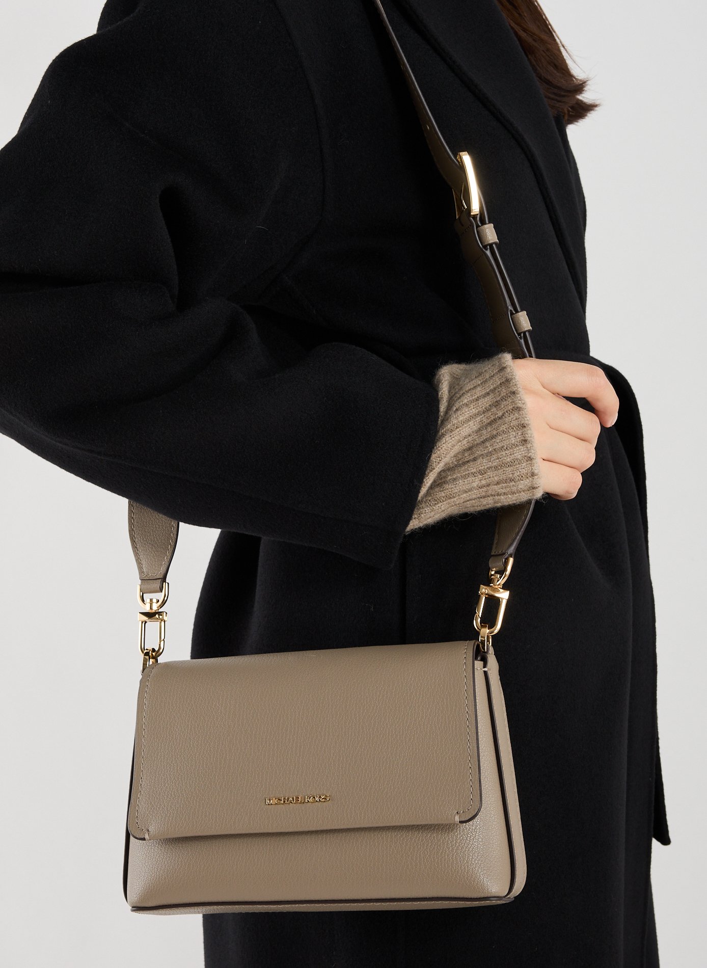 Small leather Nessa shoulder bag MICHAEL KORS Beige