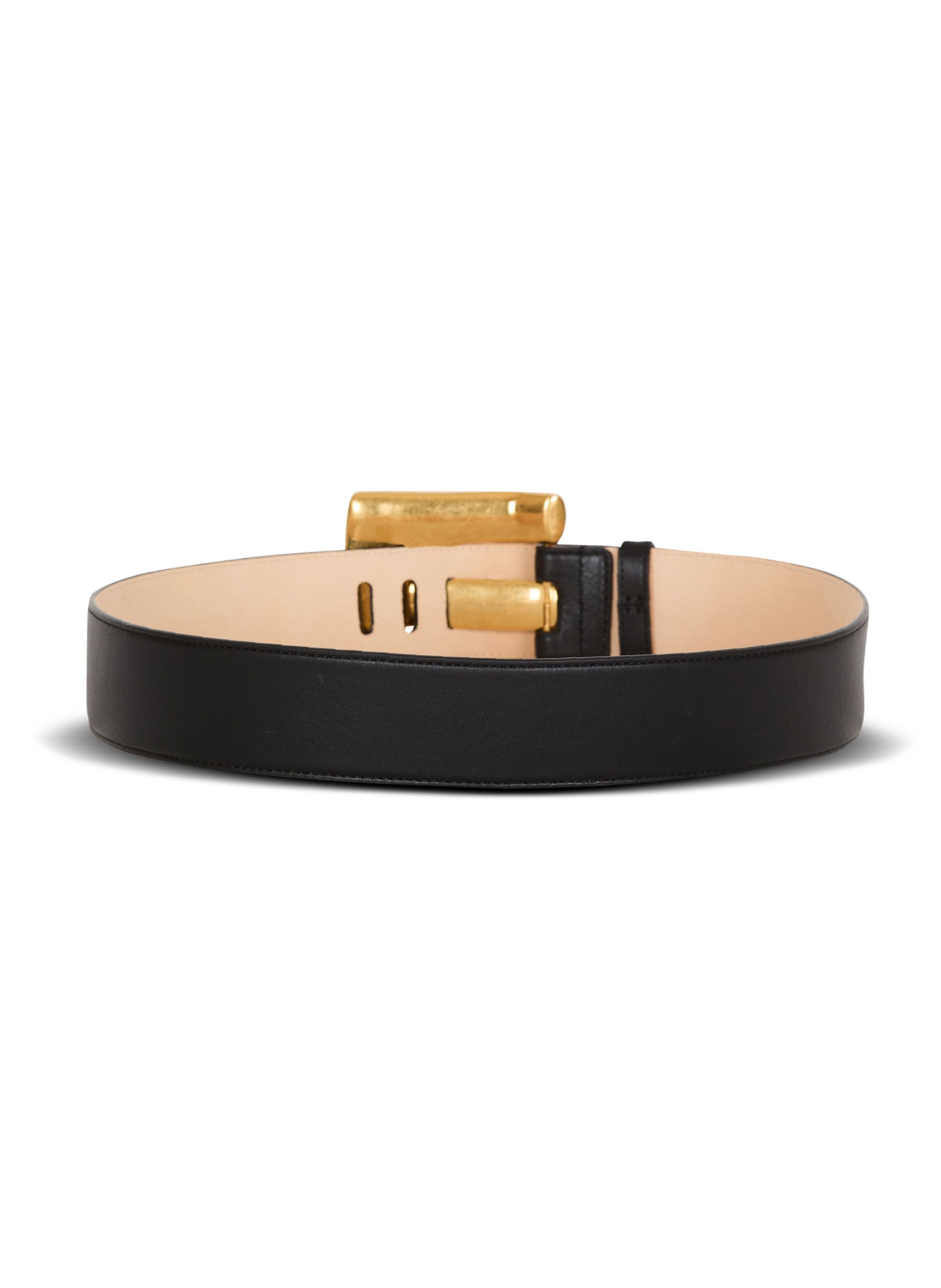 Ceinture anthem en cuir de veau BALMAIN Noir