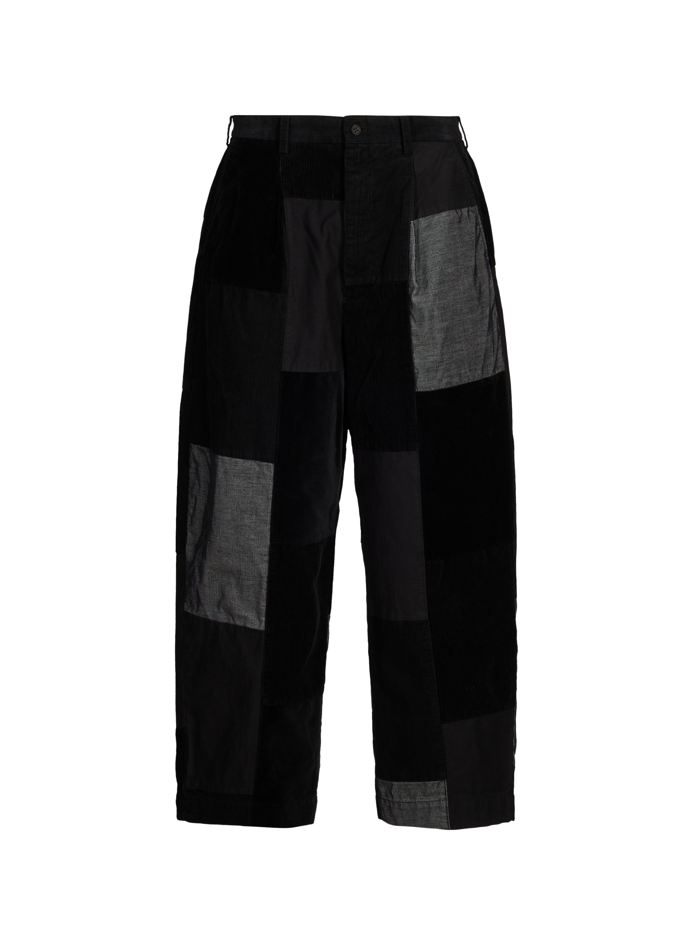 Pantalon patchwork en coton Black by COMME DES GARCONS HOMME COMME DES GARCONS HOMME Pantalon patchwork en coton Black