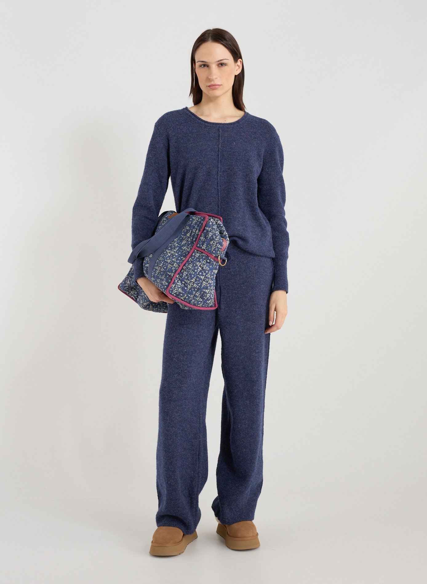 Oversized knit top in mottled fabric TRIUMPH Blue