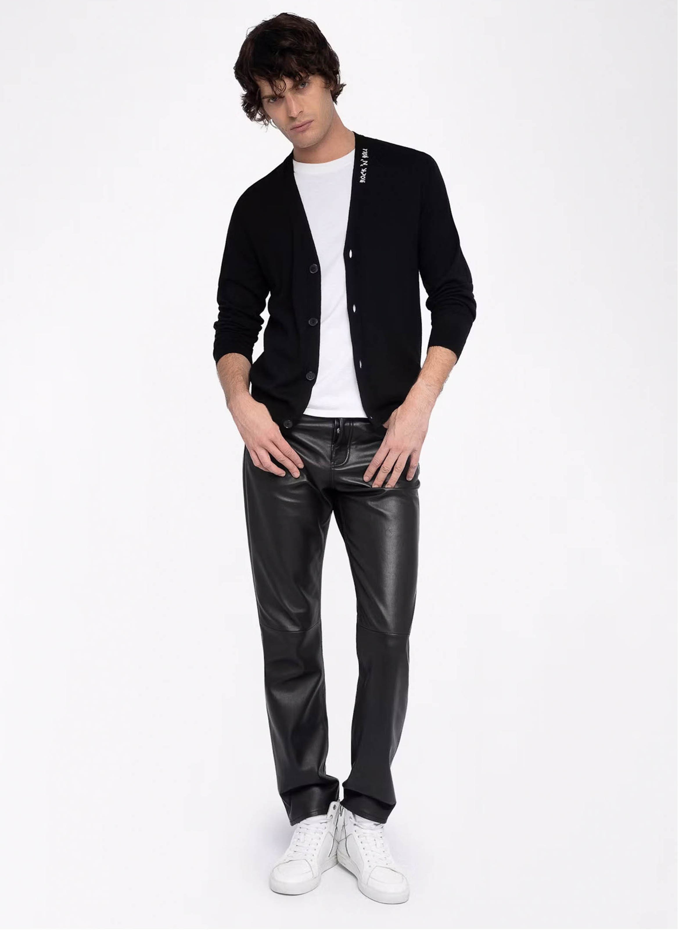 Cardigan droit col v en laine remi ZADIG&VOLTAIRE Noir