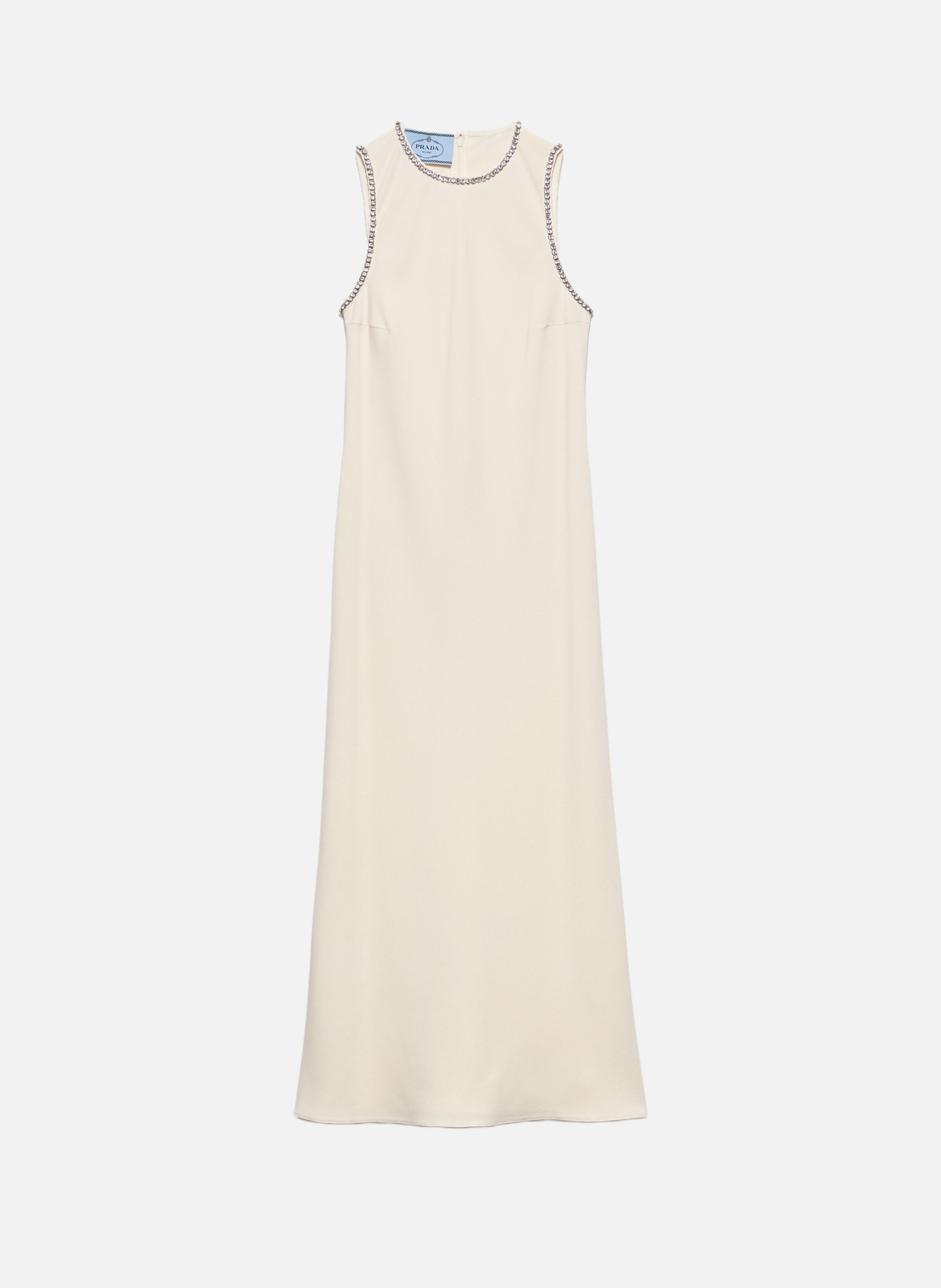 Robe en soie sablée PRADA Beige