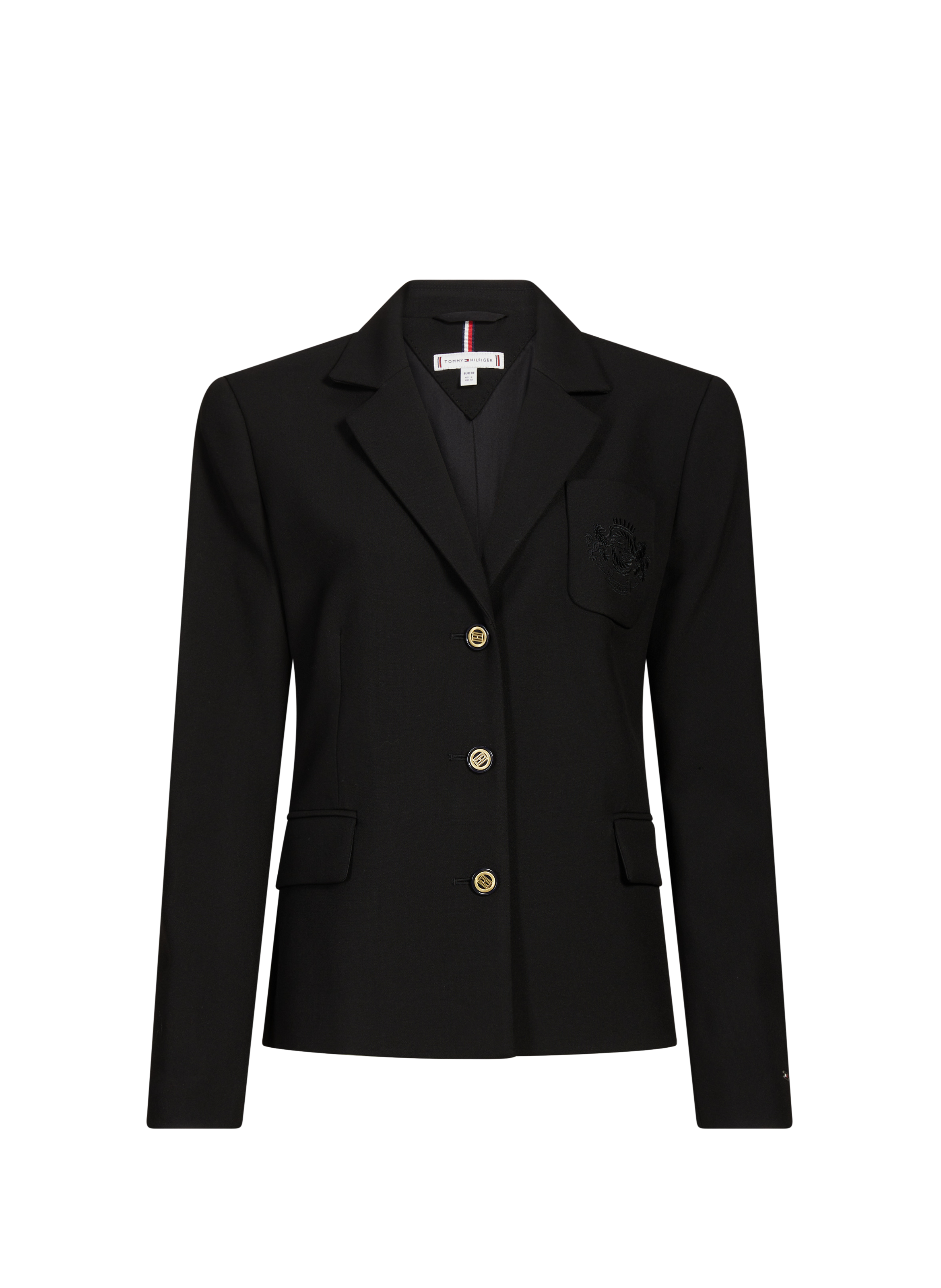 Blazer ajusté à blason brodé TOMMY HILFIGER Noir