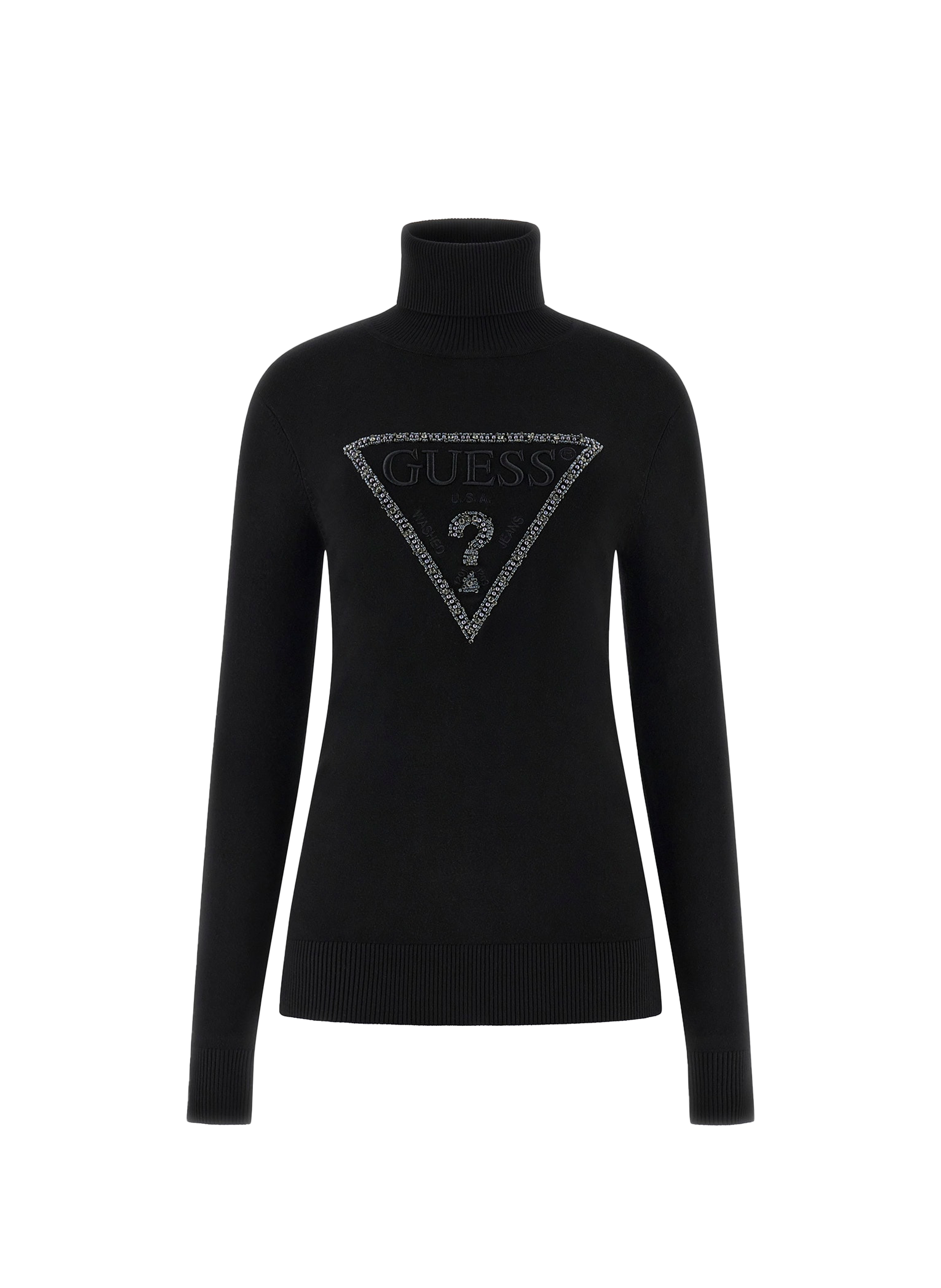 Embroidered turtleneck sweater MELANIE Jet black a996