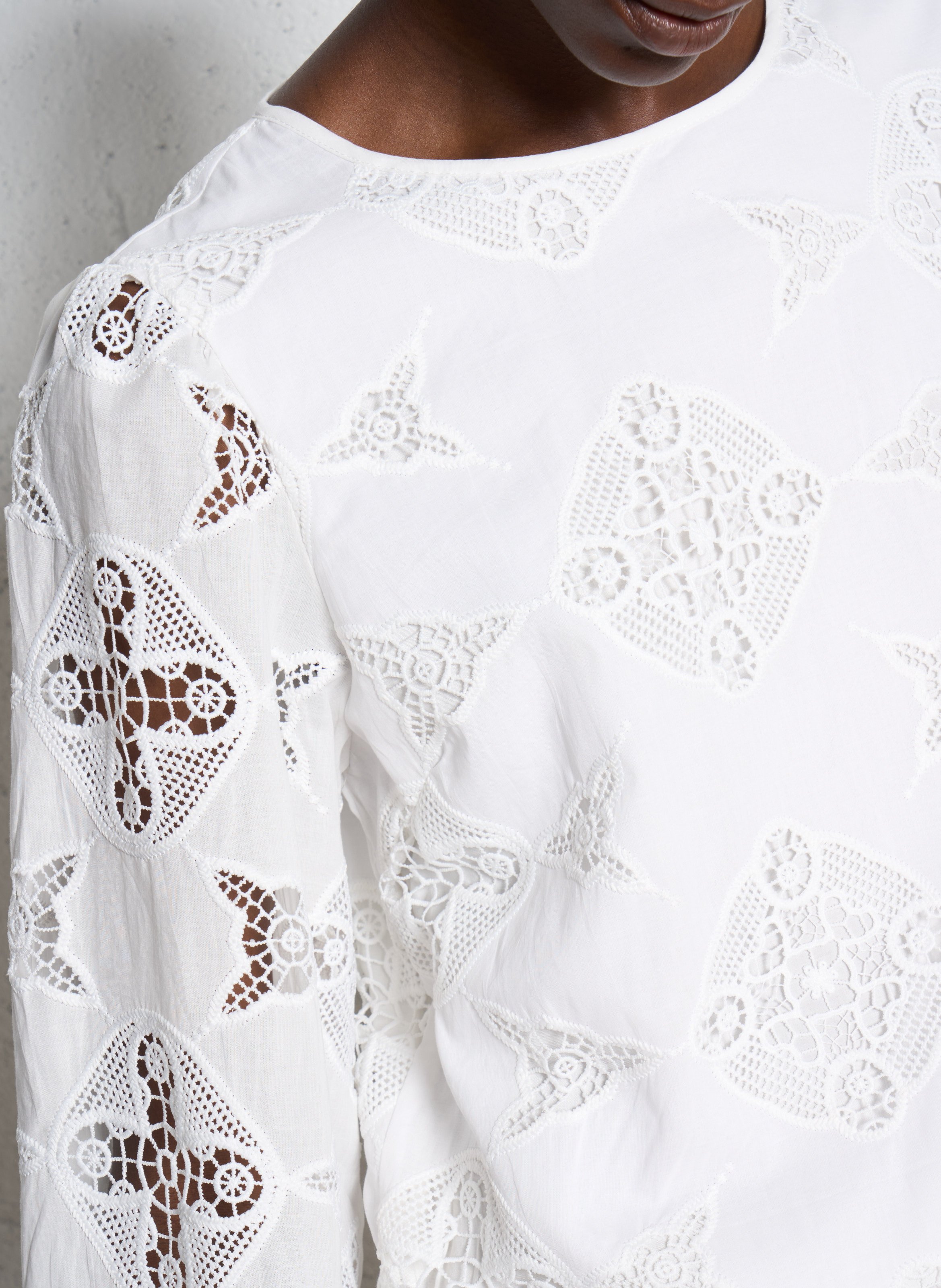 Blouse droite en coton mélangé palma MAISON 123 Blanc