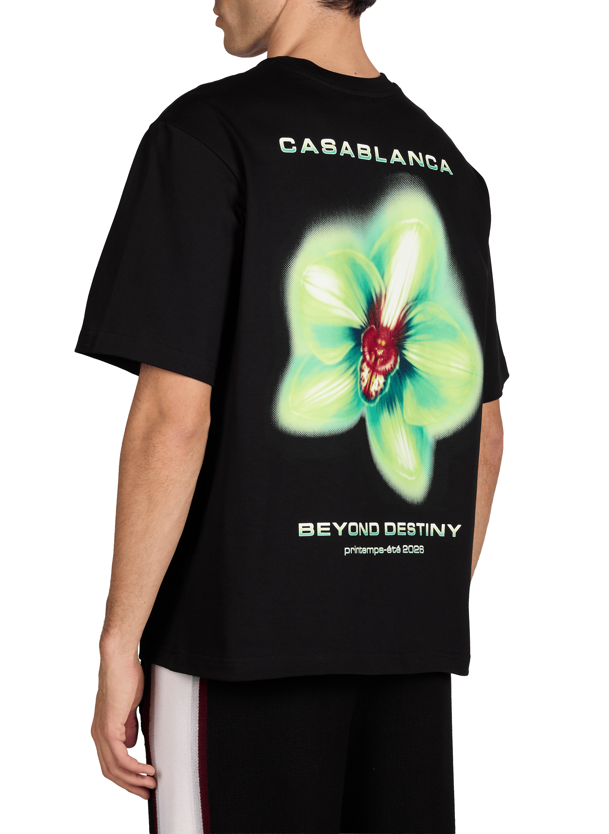 T-shirt en coton avec imprimé CASABLANCA PARIS Noir