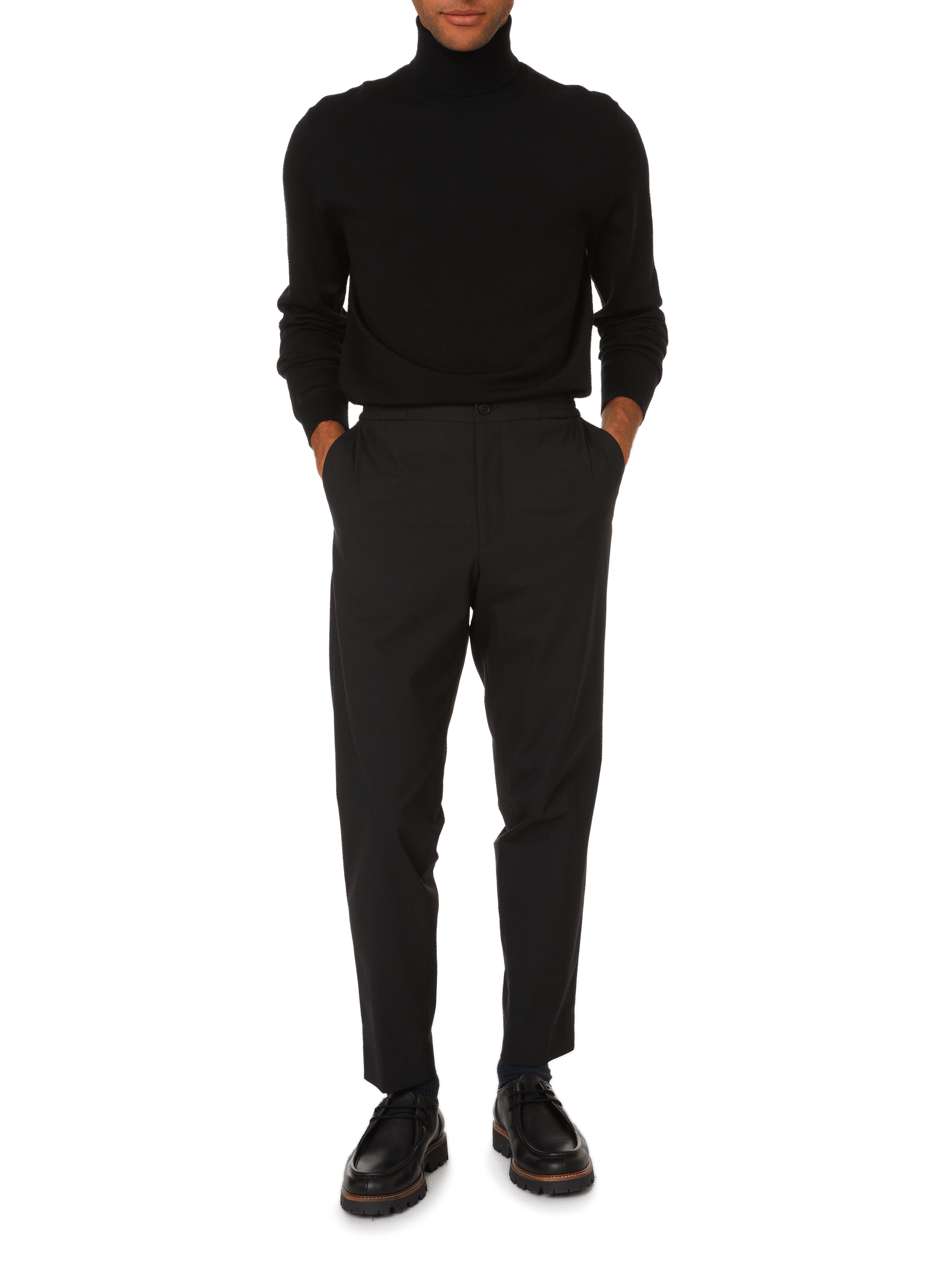 Merino wool turtleneck jumper SAISON 1865 Black