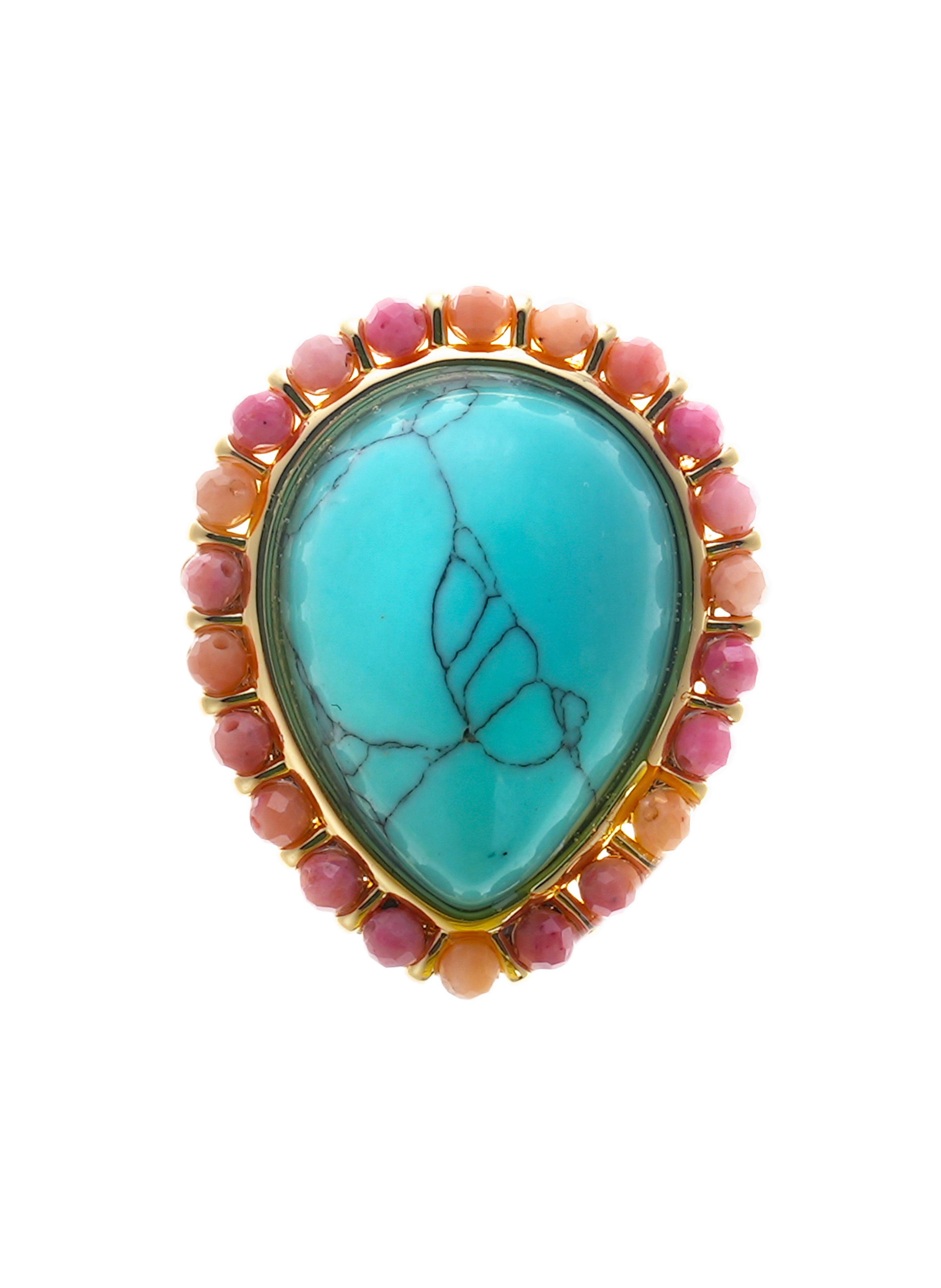 Bague réglable goutte sertie de perles paraty HIPANEMA Bleu