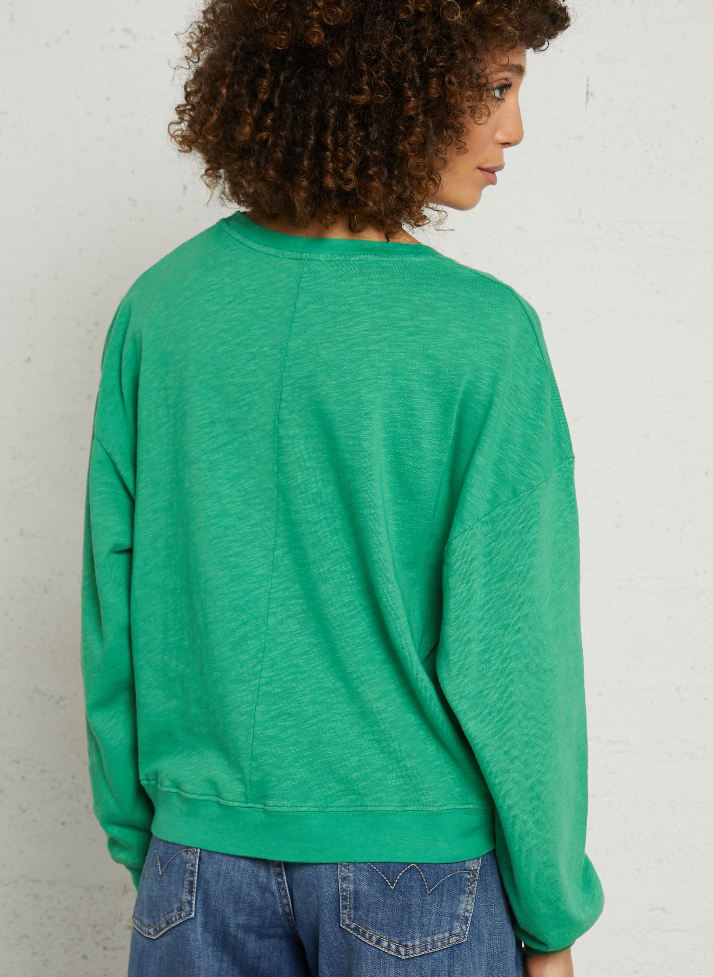 Tee-shirt droit col rond en coton sonoma Vert