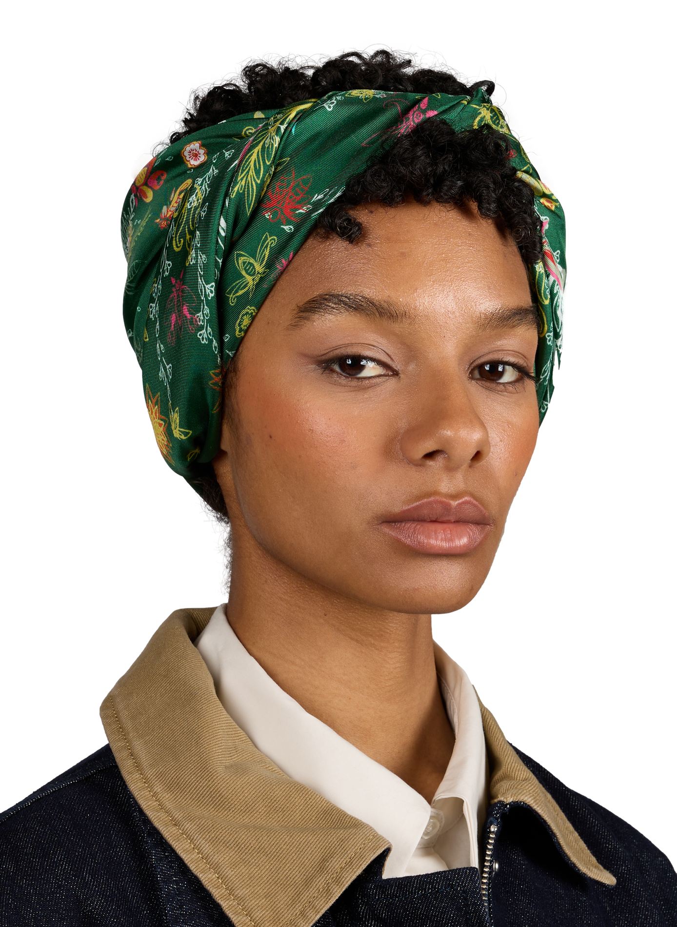 Square silk scarf by ORIA PETRUSSE Green