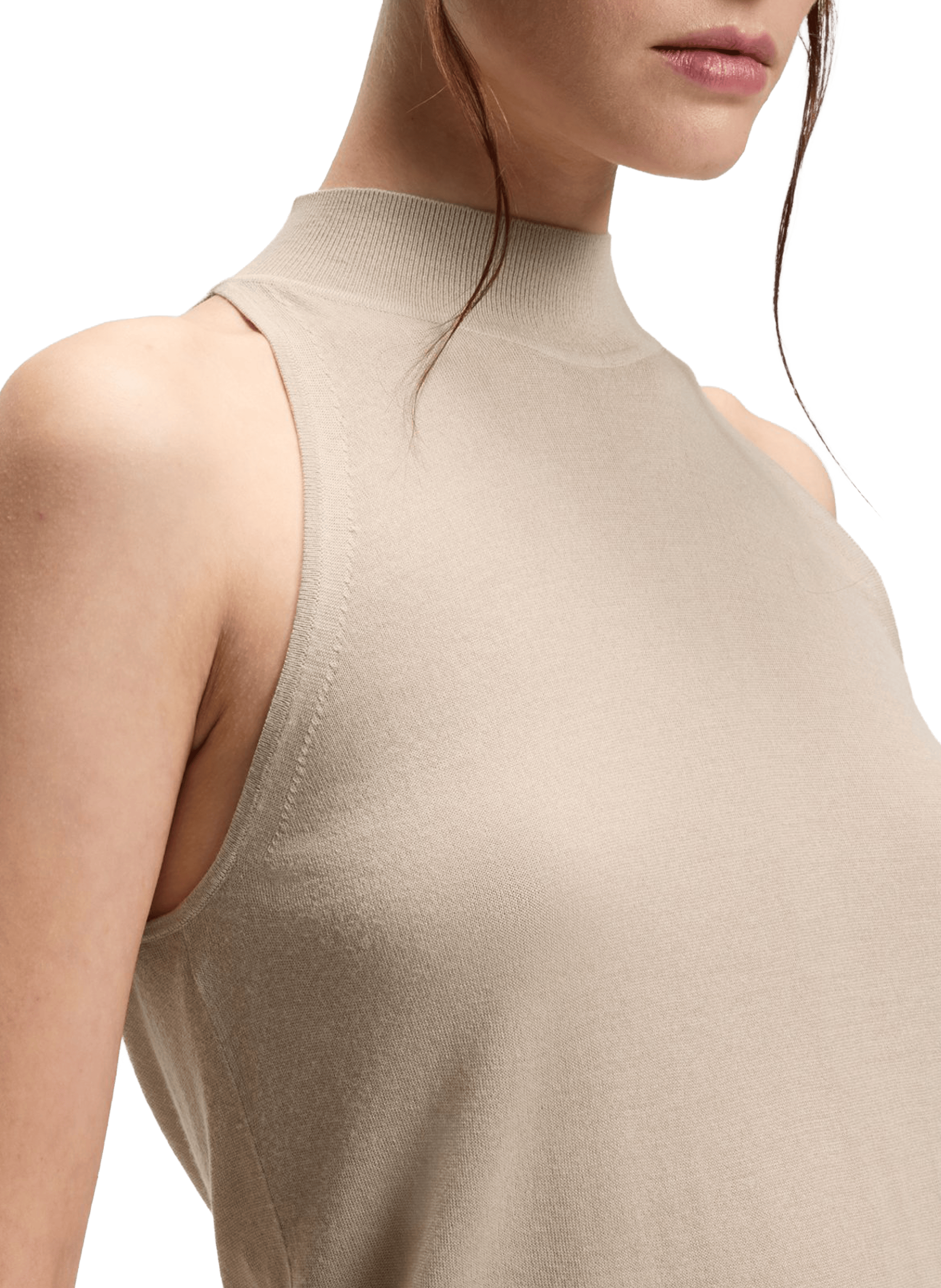 Debardeur Fargherita col montant BOSS Beige