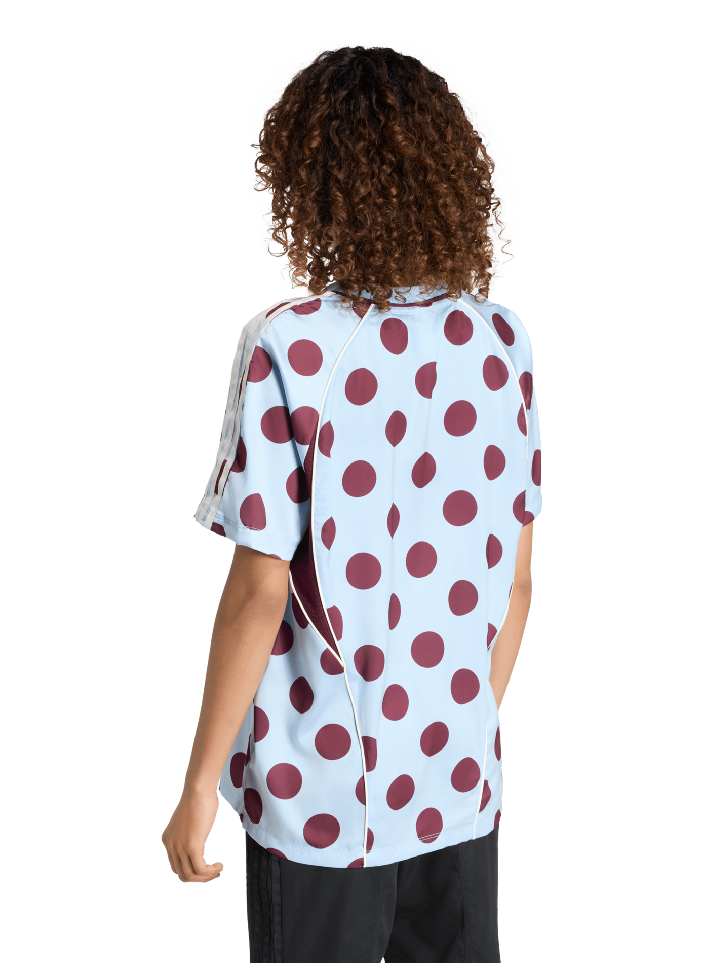 Polka dot V-neck T-shirt ADIDAS Blue