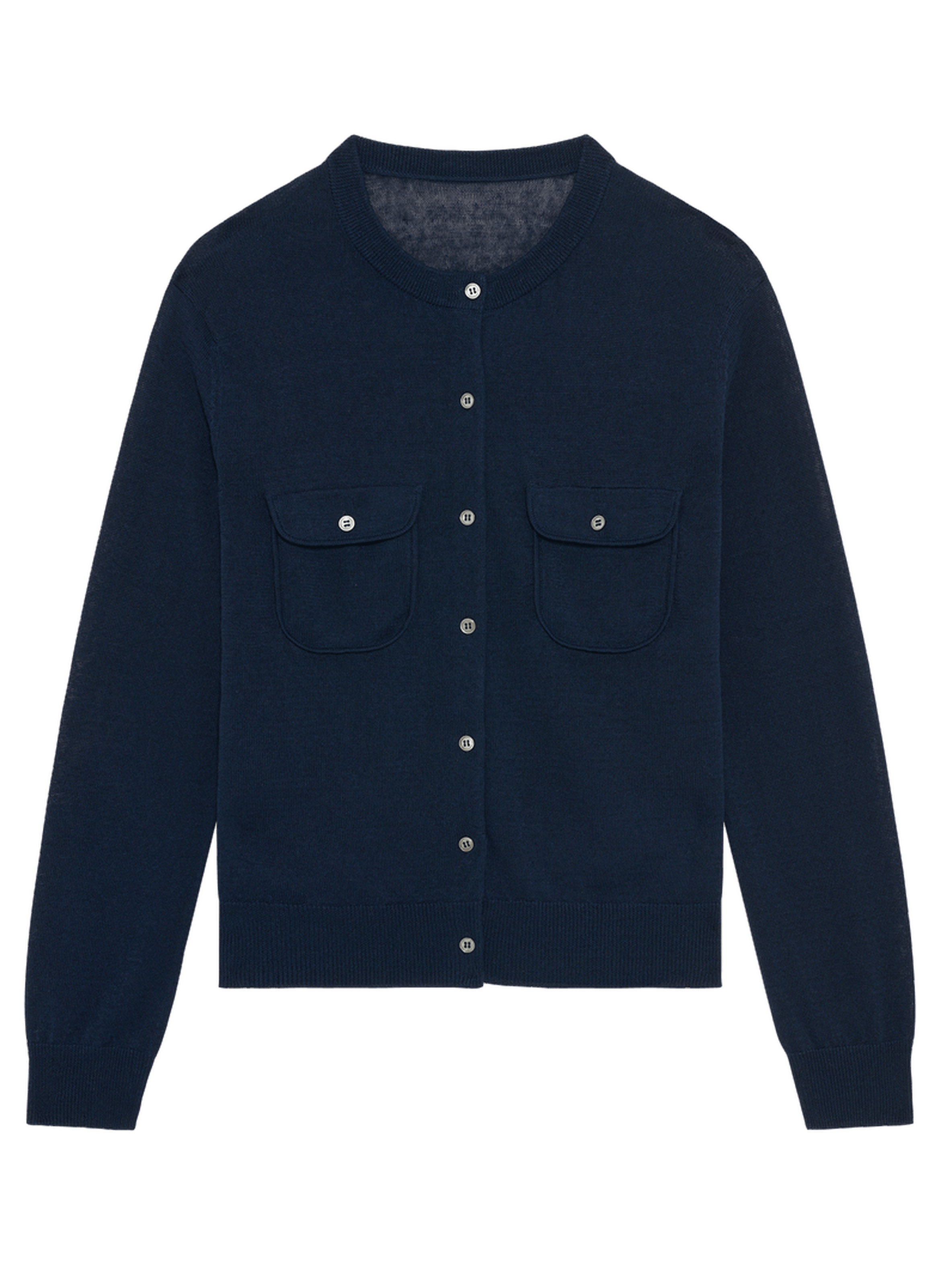 Gilet à col rond en lin mélangé - laurie PABLO Bleu