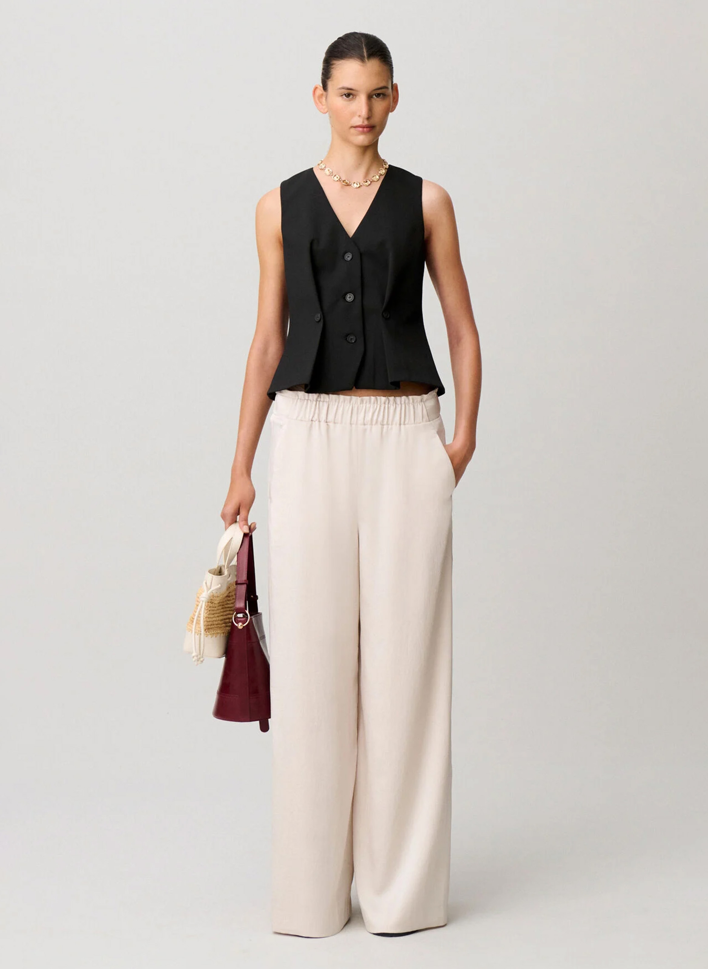 Pantalon large CLAUDIE PIERLOT Blanc