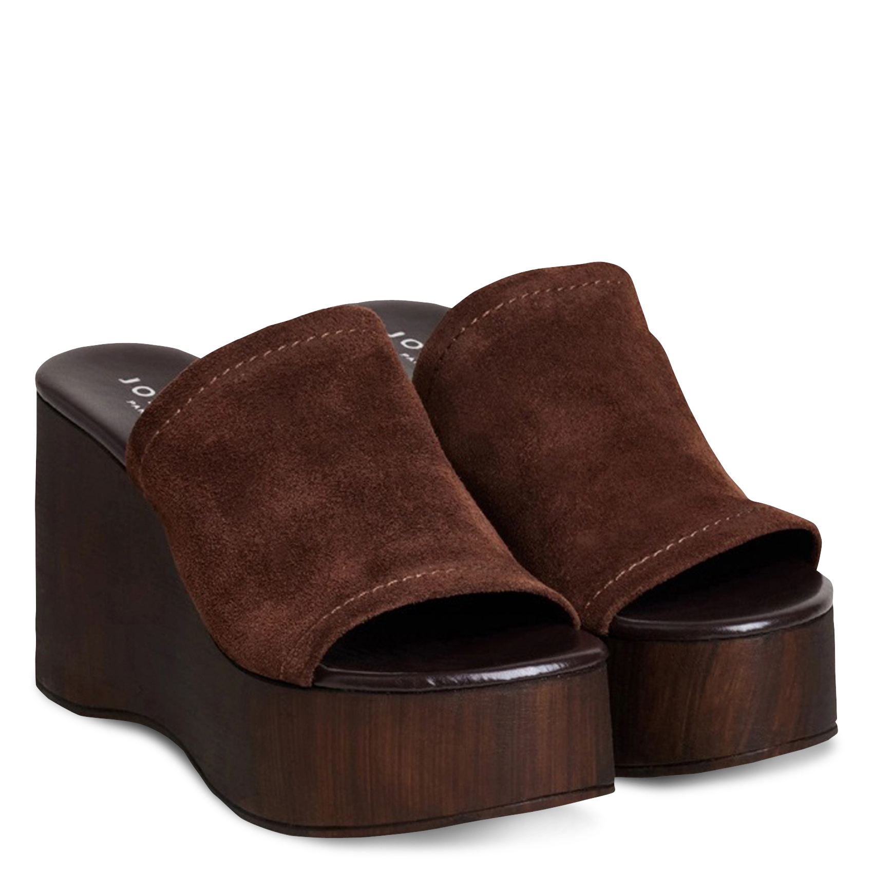 Mules compensées en cuir esmee JONAK Marron