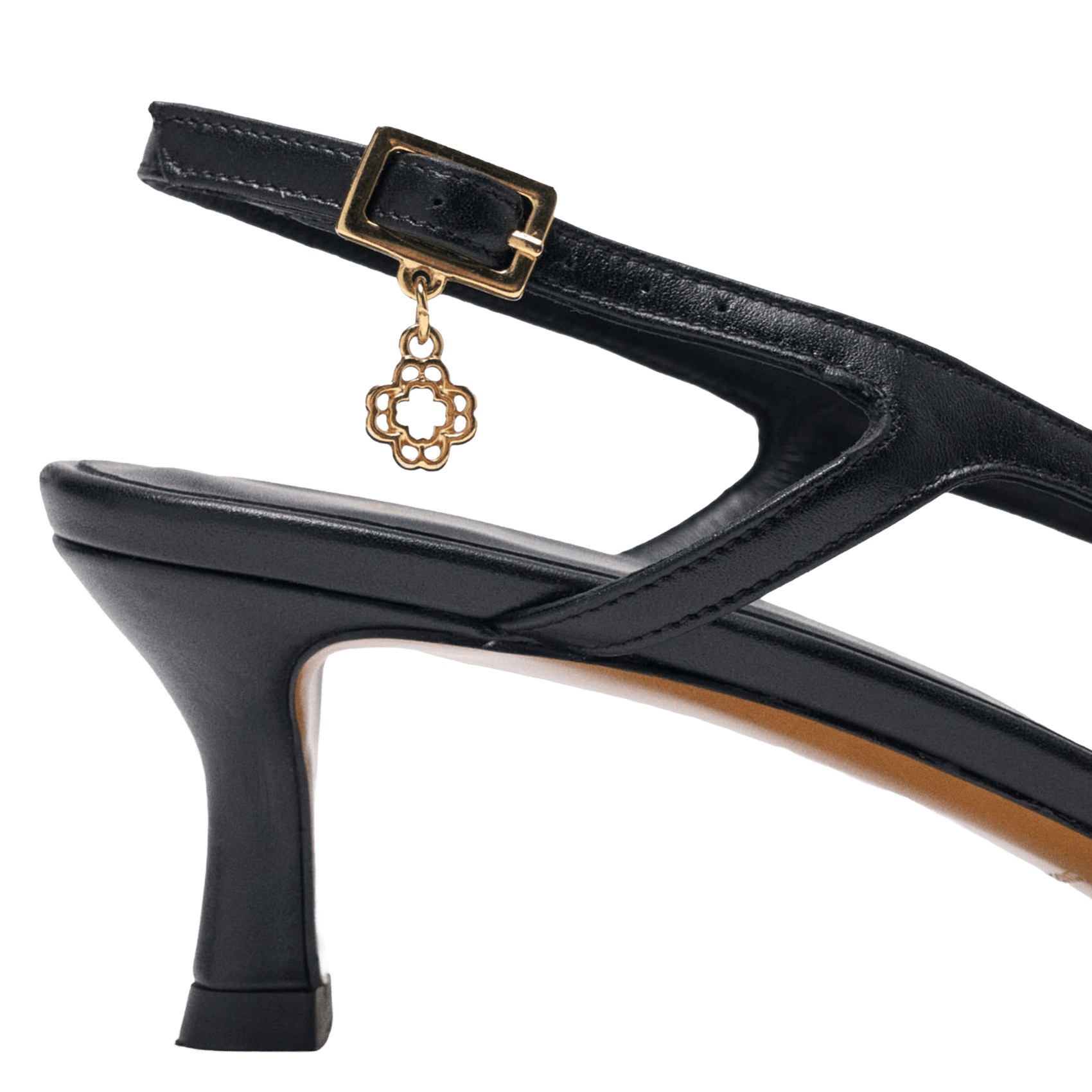 Escarpins slingback en cuir MAJE Noir