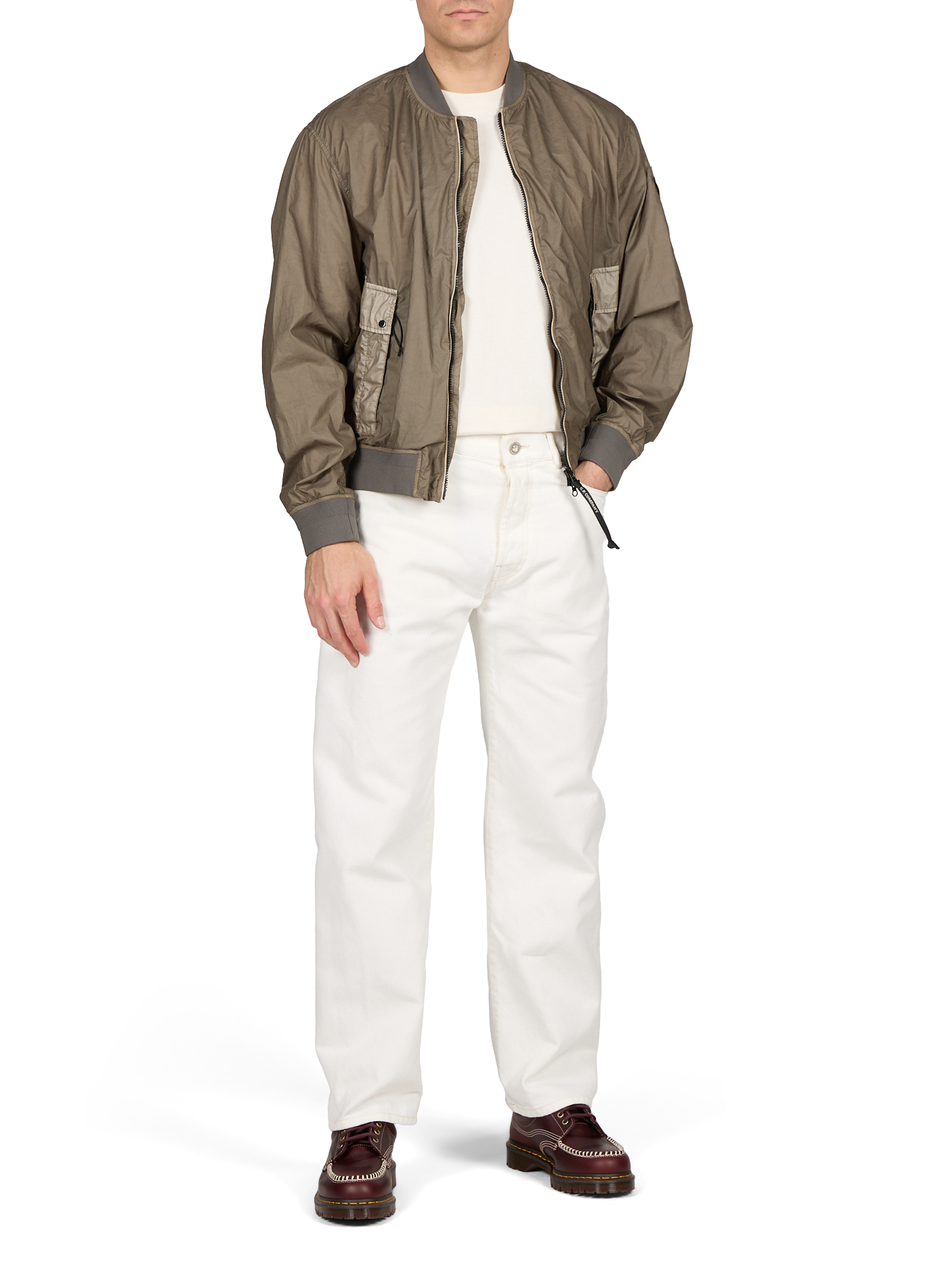 Straight leg cotton denim jeans CP COMPANY White