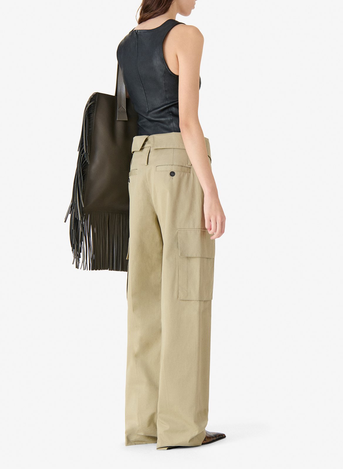 Pantalon droit en coton indra IRO Gris