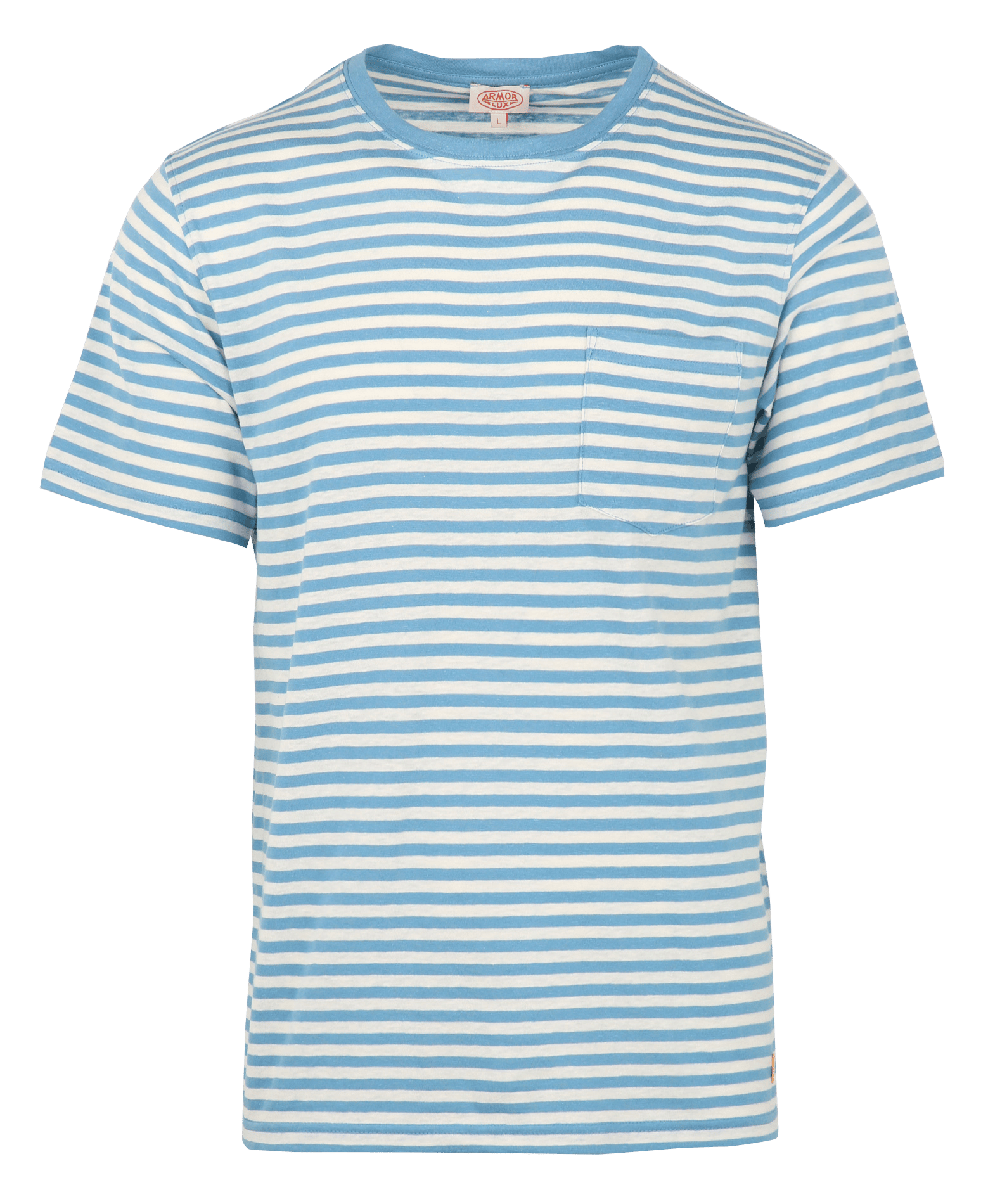 Round neck regular-fit striped T-shirt in mixed cotton ARMOR-LUX Blue
