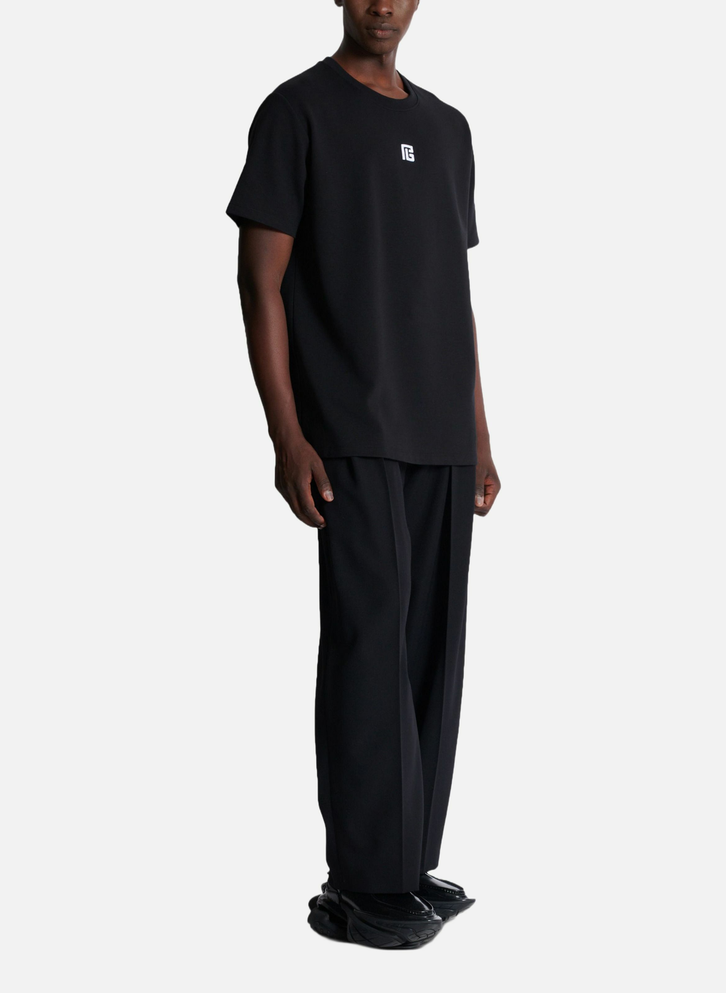 T-shirt brodé pb BALMAIN Noir