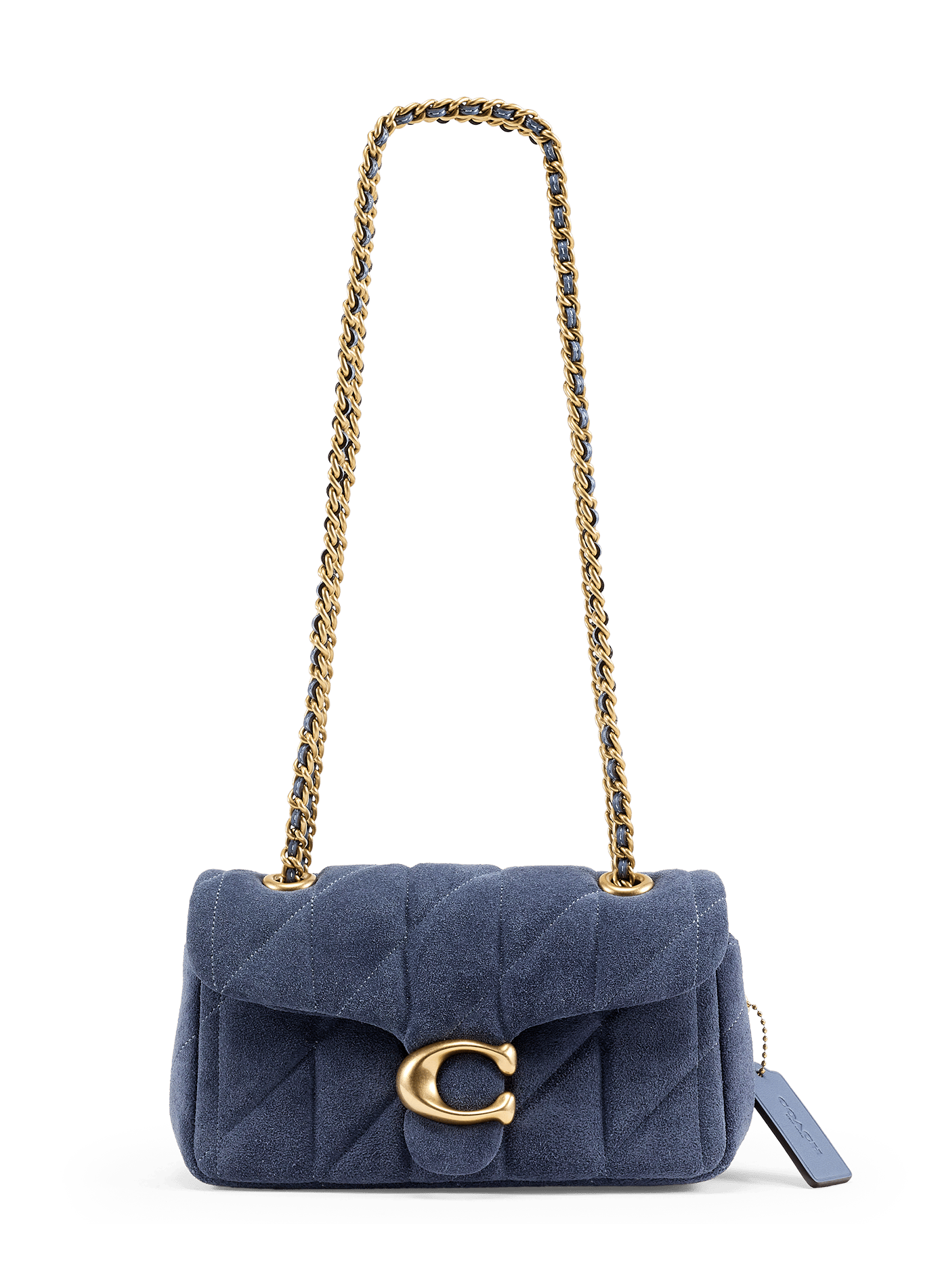 Sac épaule Tabby 20 matelassé en cuir daim COACH Bleu