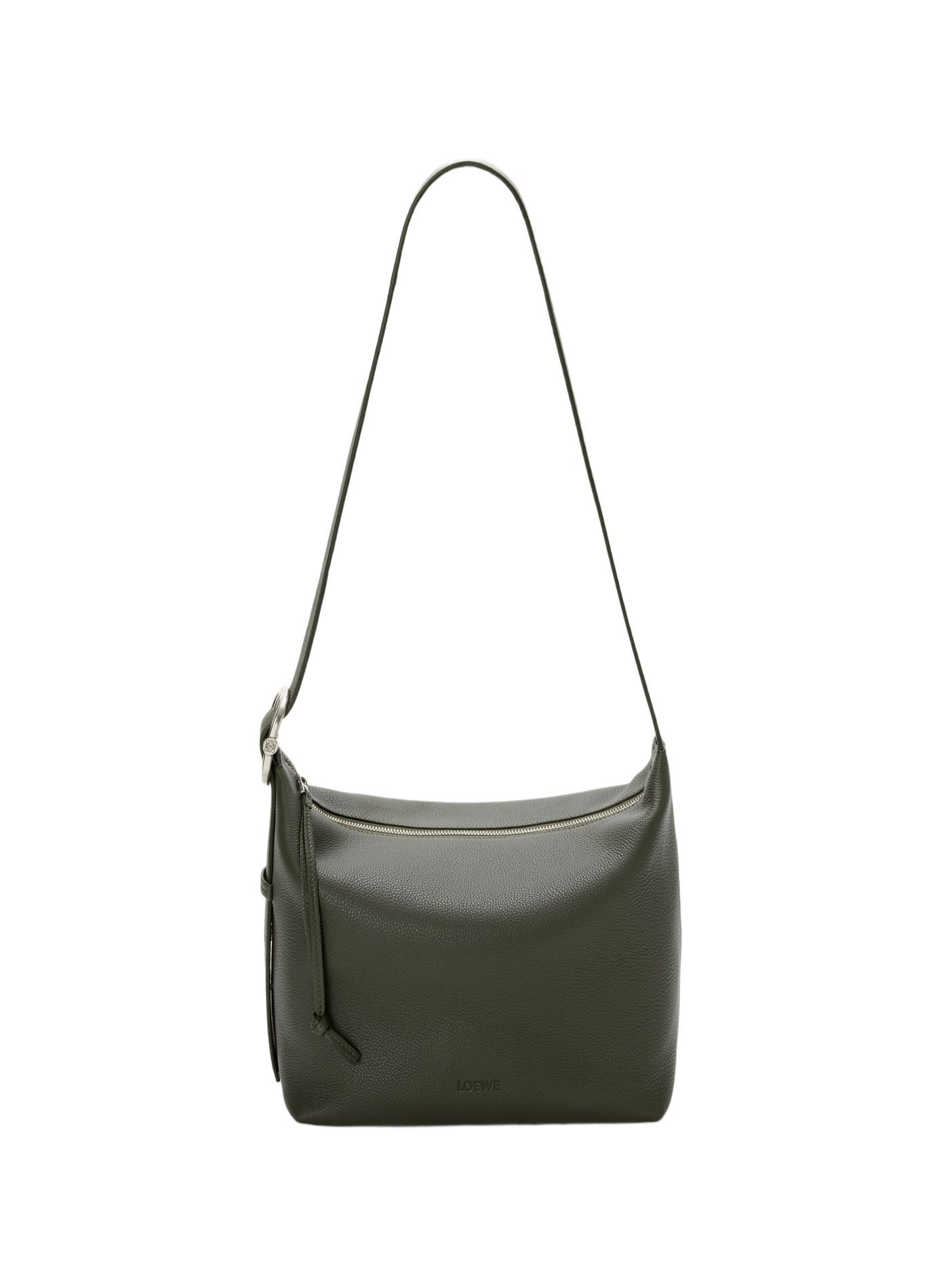 Loop hobo en cuir de veau grainé souple LOEWE Kaki