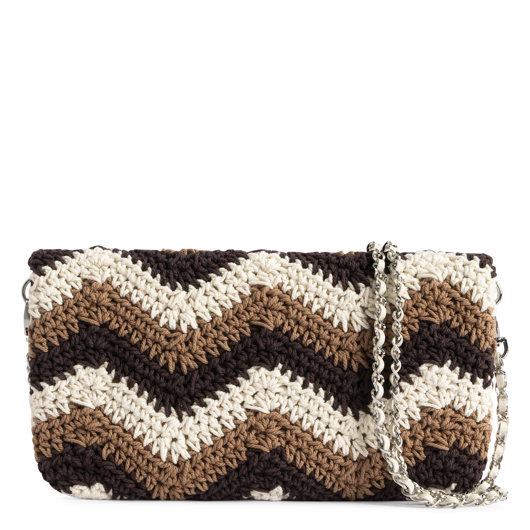 Pochette en coton macramé rock ZADIG&VOLTAIRE Marron