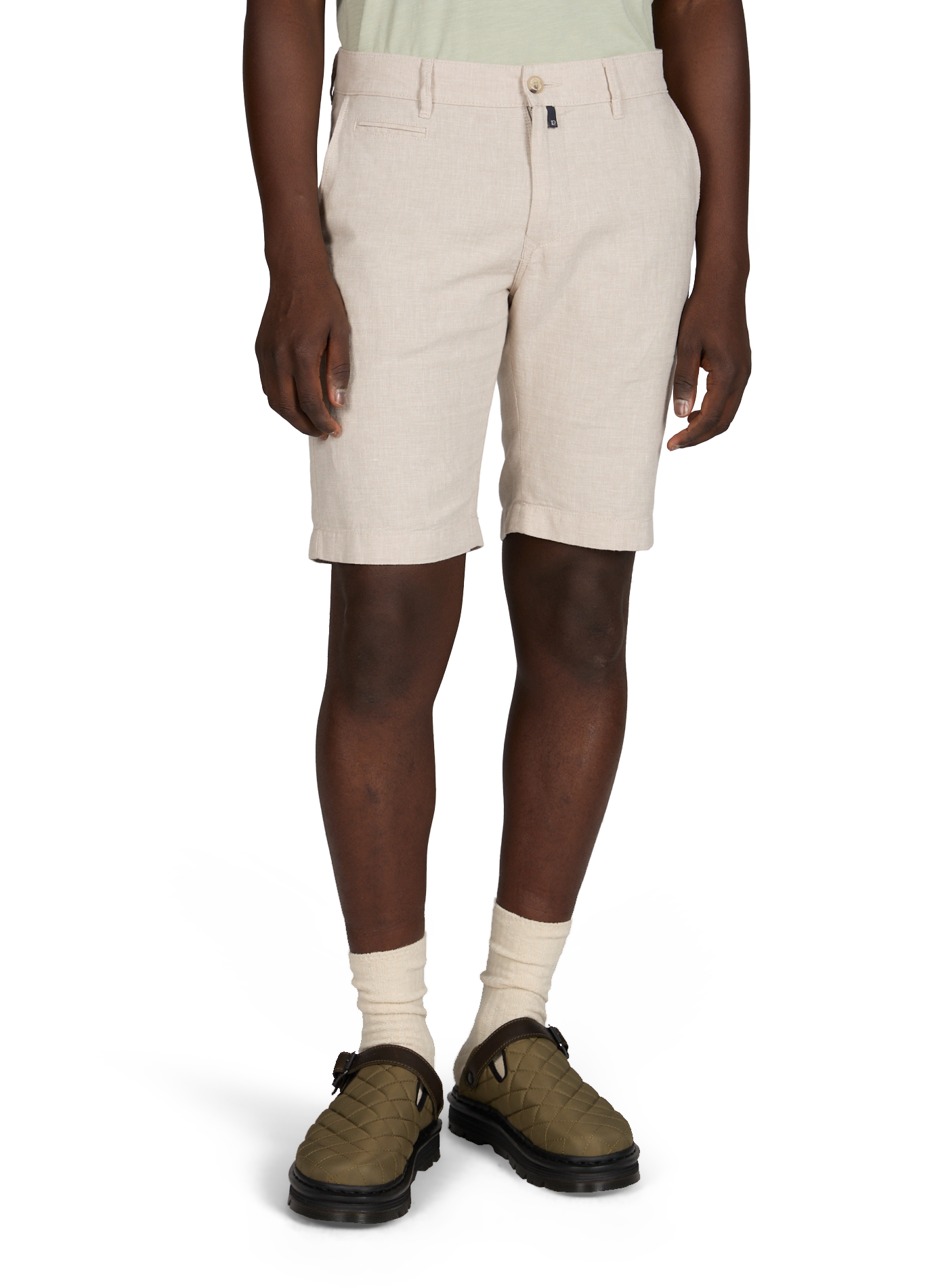 Straight linen and cotton shorts PIERRE CARDIN Beige