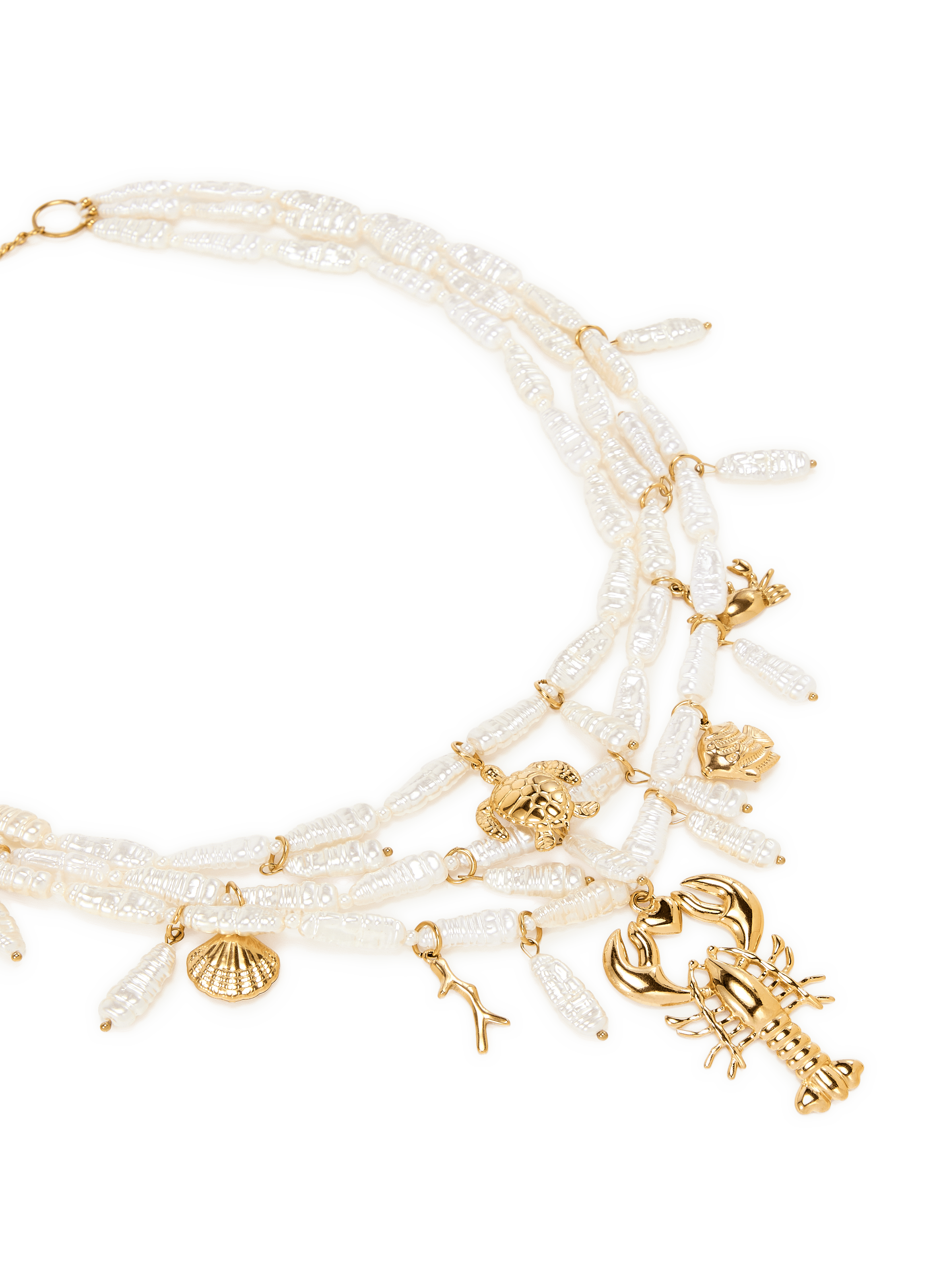 Collier à triple chaîne AU PRINTEMPS PARIS Beige