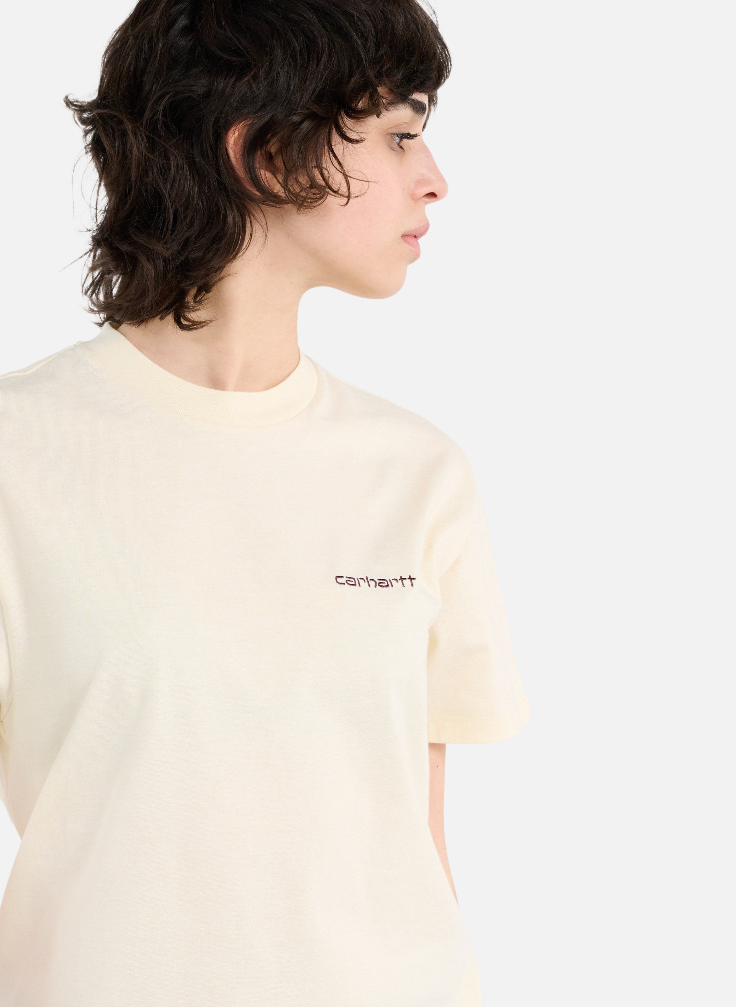 T-shirt w' s/s script embroidery t-s CARHARTT WIP Beige