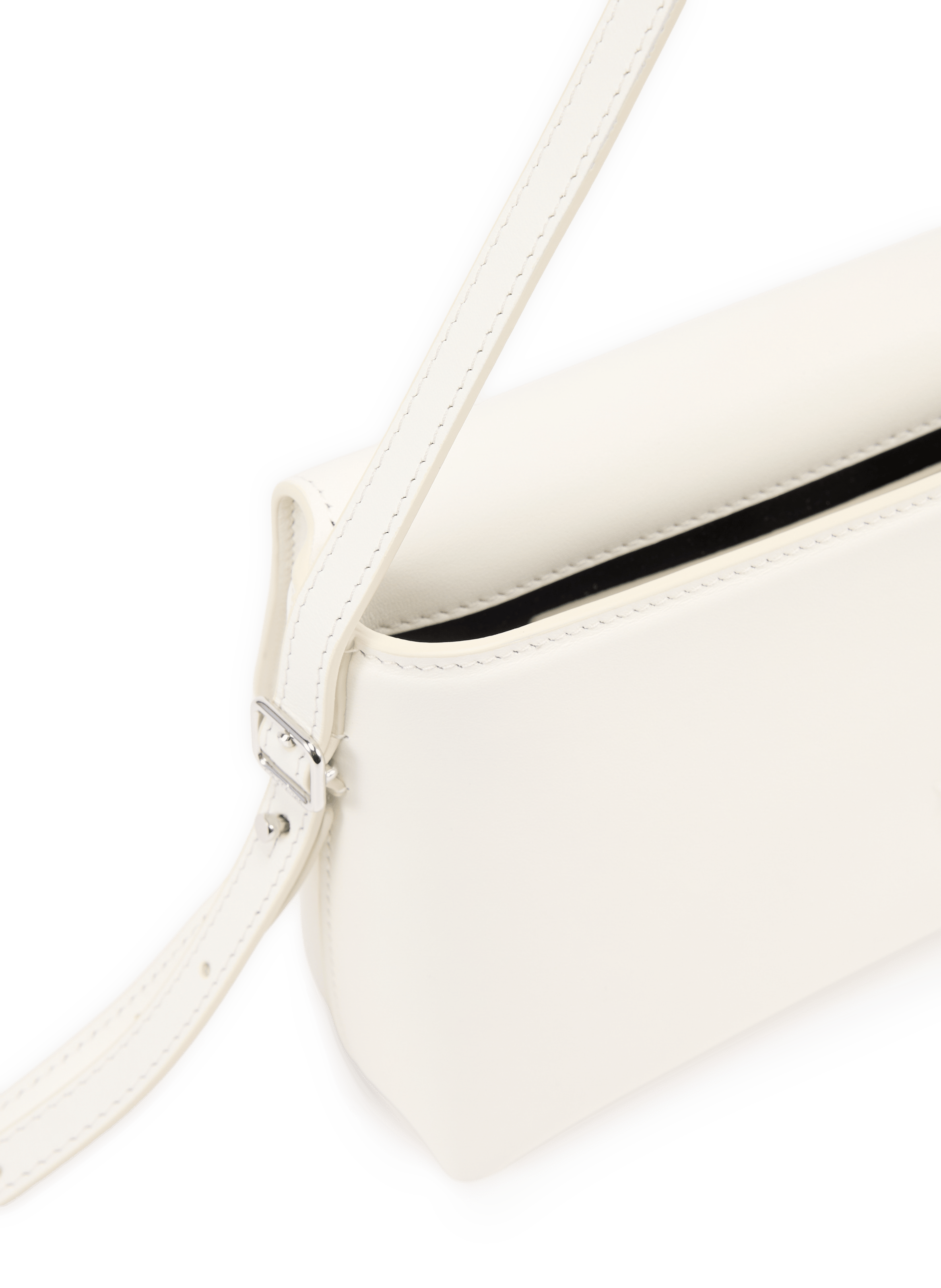 Sac porté épaule Icotype en cuir COURRÈGES Blanc