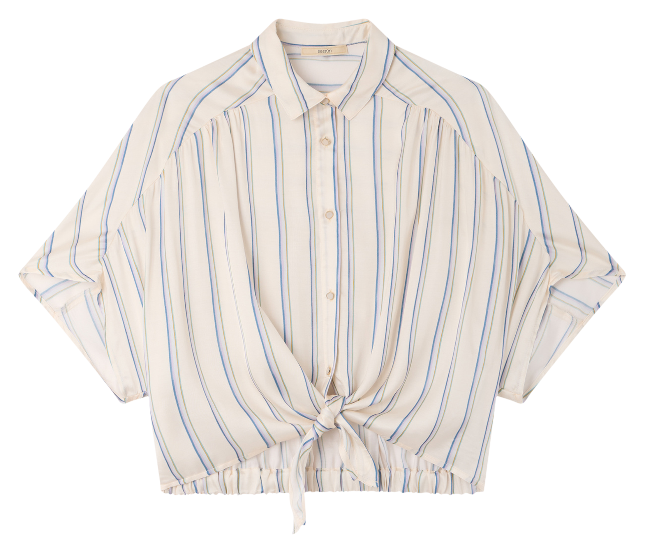 Chemise droite col classique rayée alfancy SESSUN Blanc