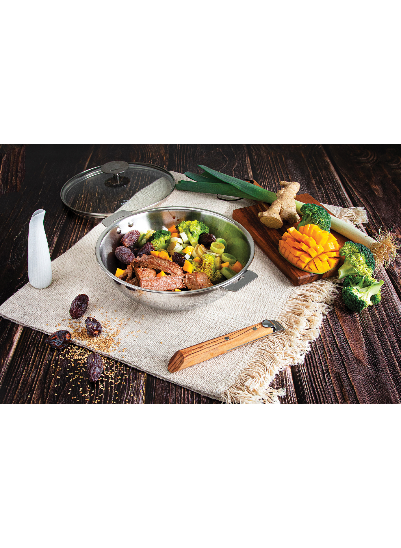 Wok Casteline en inox CRISTEL Gris