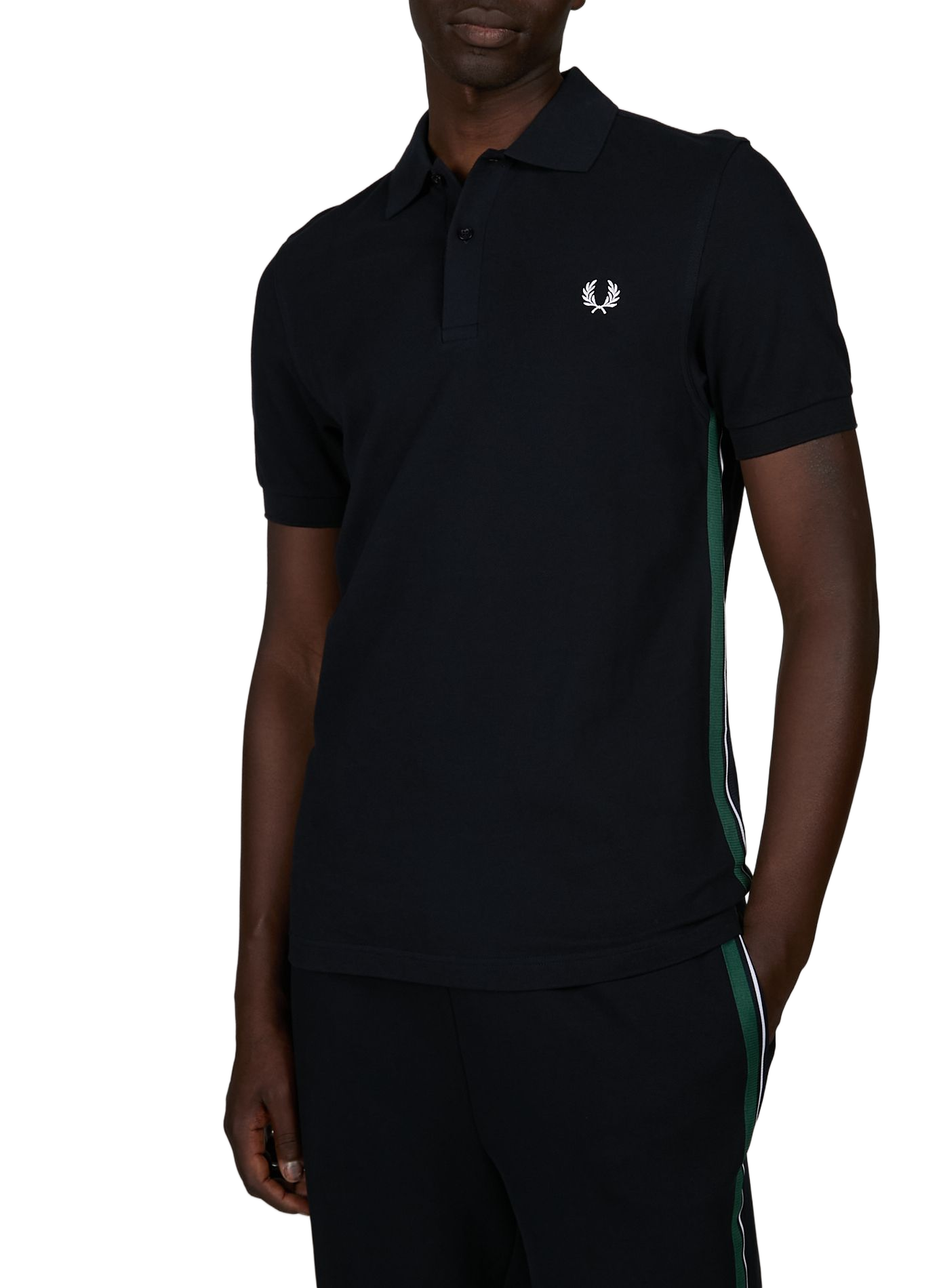Polo à bandes contrastantes en coton FRED PERRY Bleu