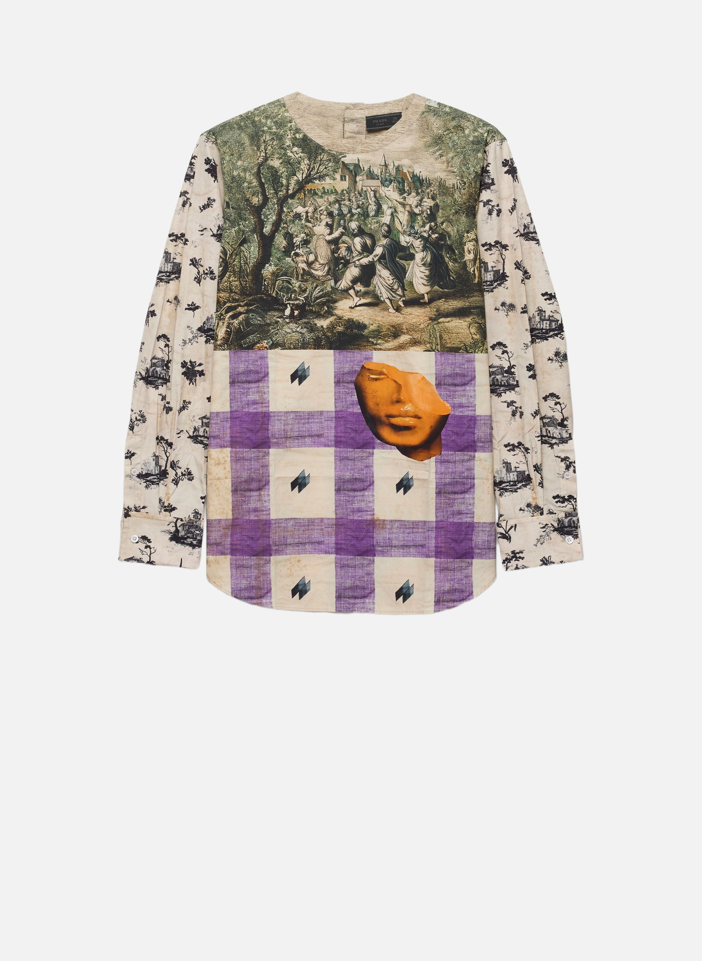 Chemise en coton imprimé PRADA Vert