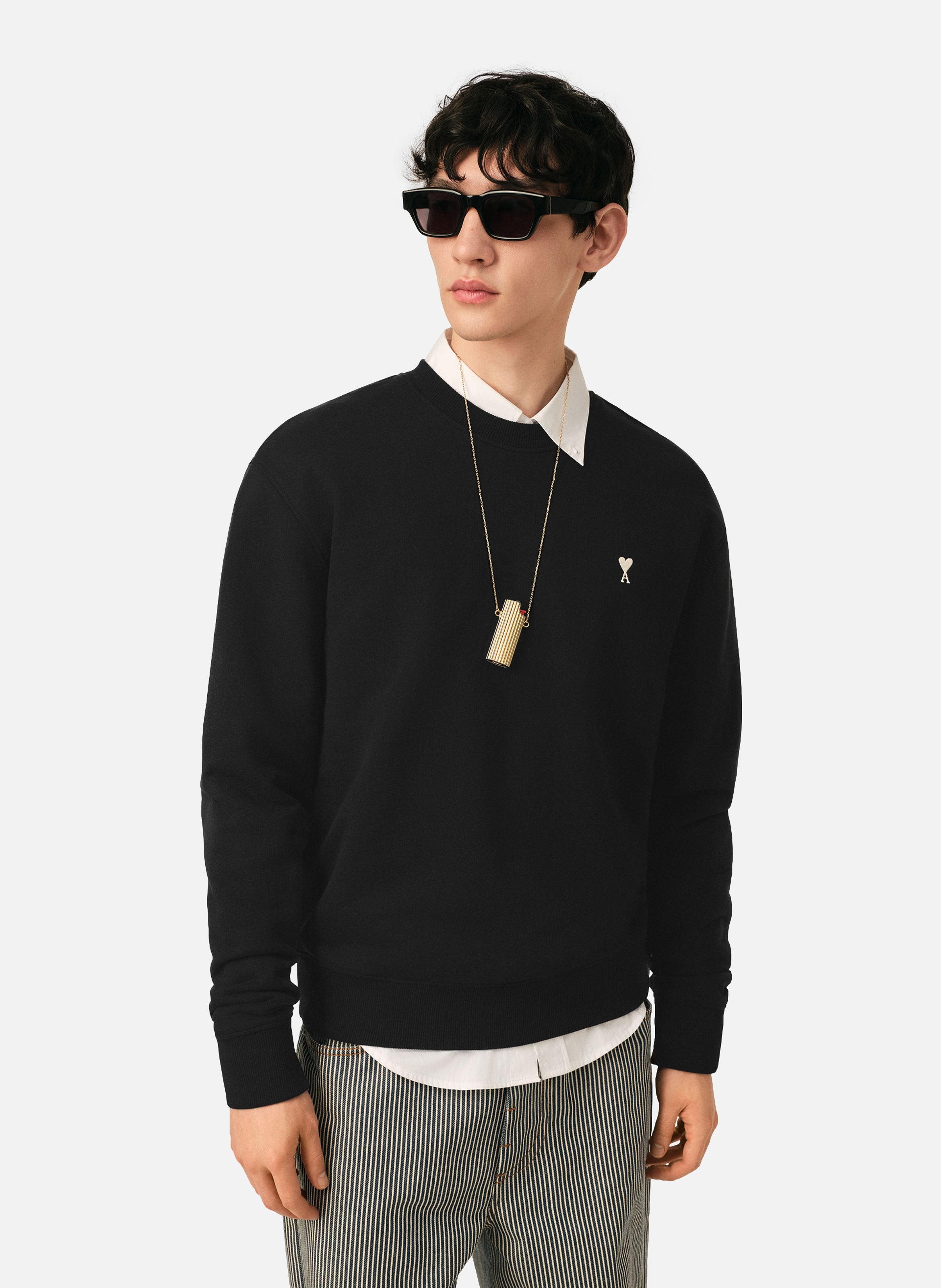 Sweatshirt en coton ami de coeur AMI PARIS Noir