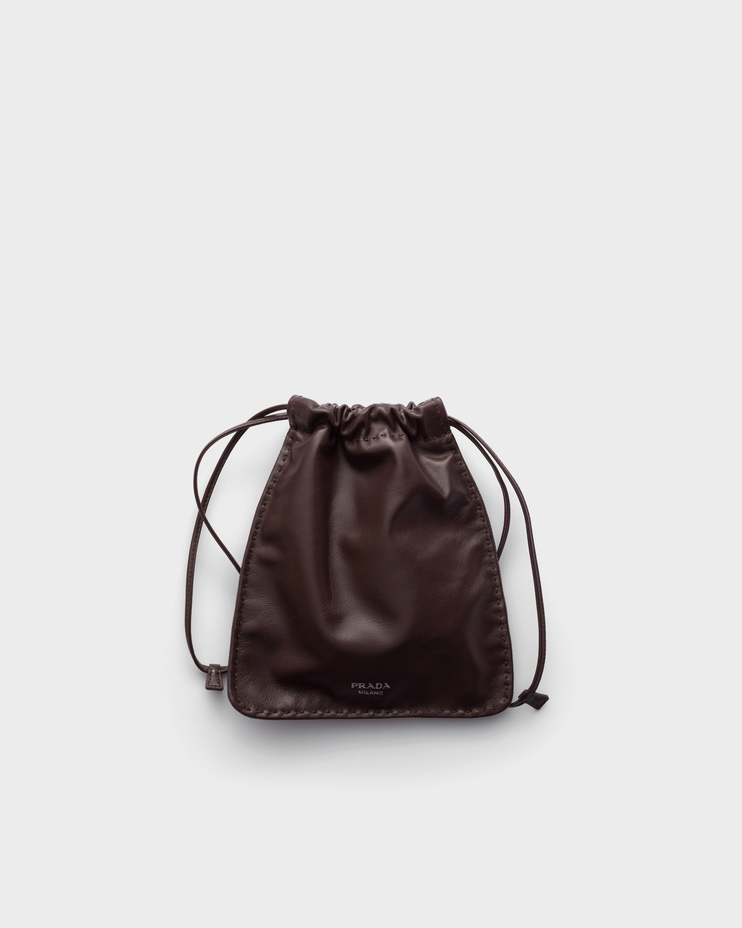 Pochette pour smartphone en cuir nappa PRADA Marron