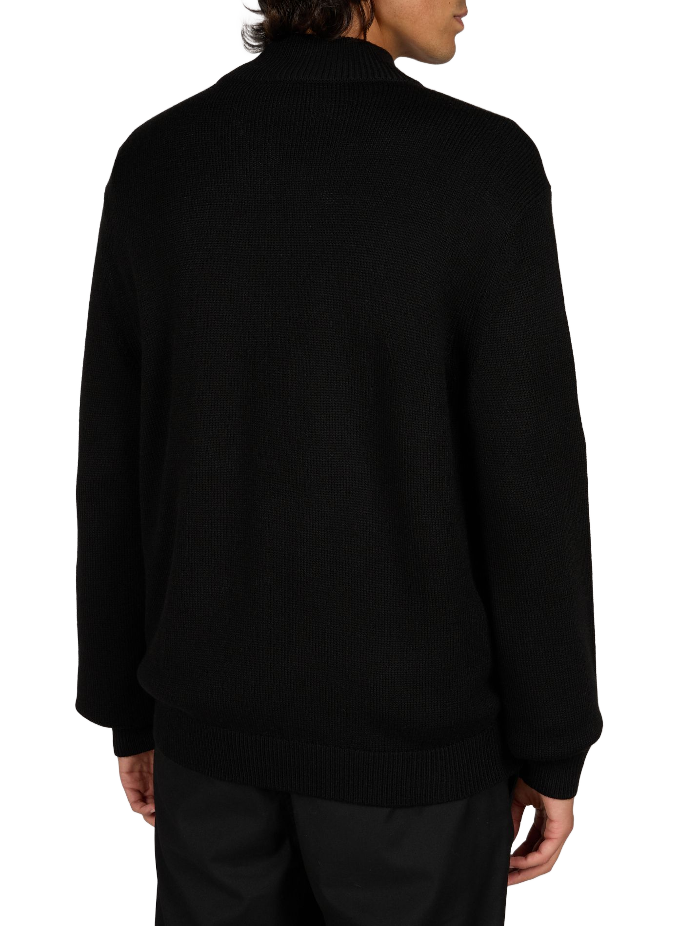 Rechte pullover met ritskraag in katoen en wolmix ARMANI EXCHANGE Zwart
