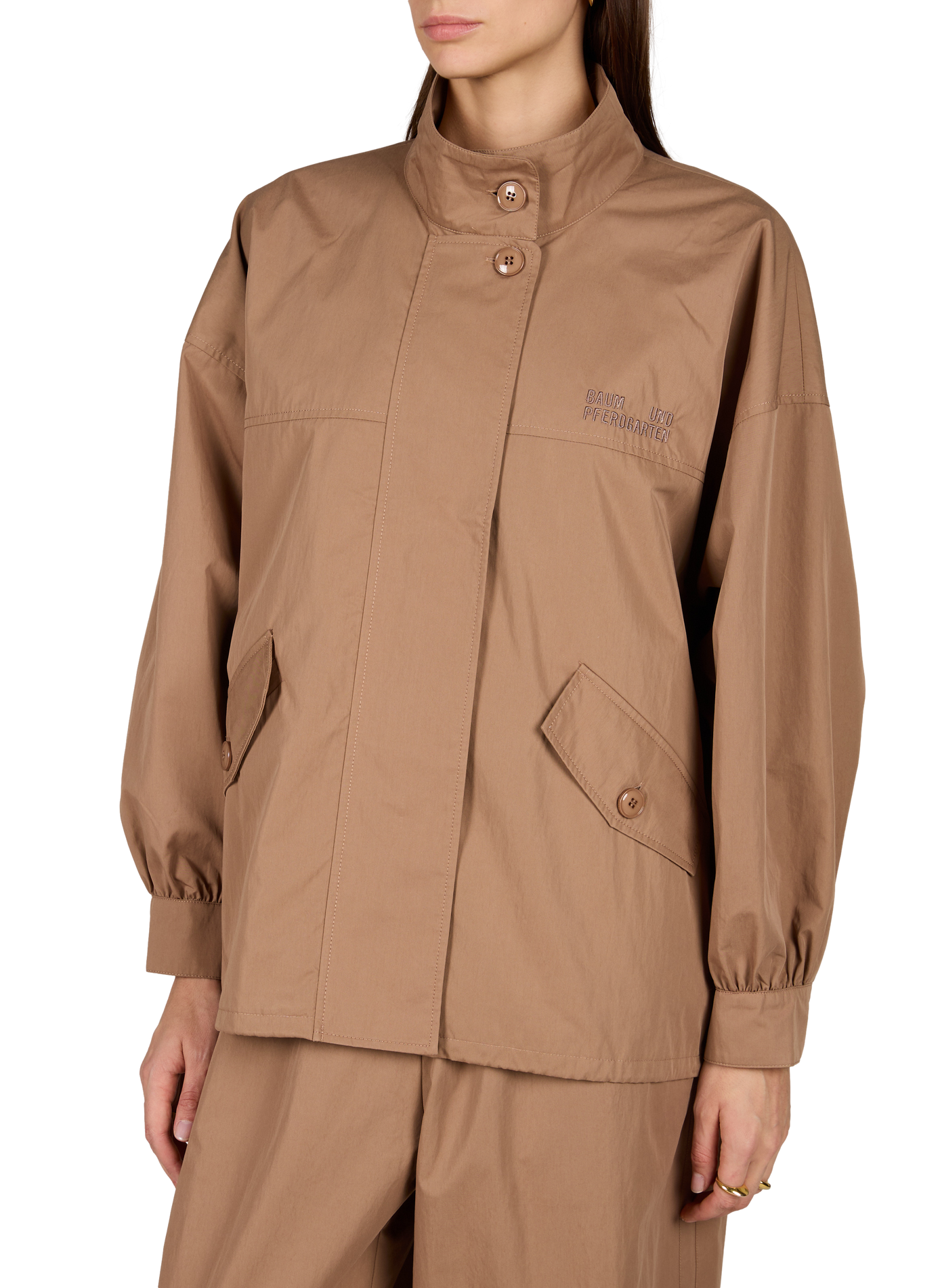 Jacke mit Stehkragen aus Baumwollmischung BAUM UND PFERDGARTEN Beige