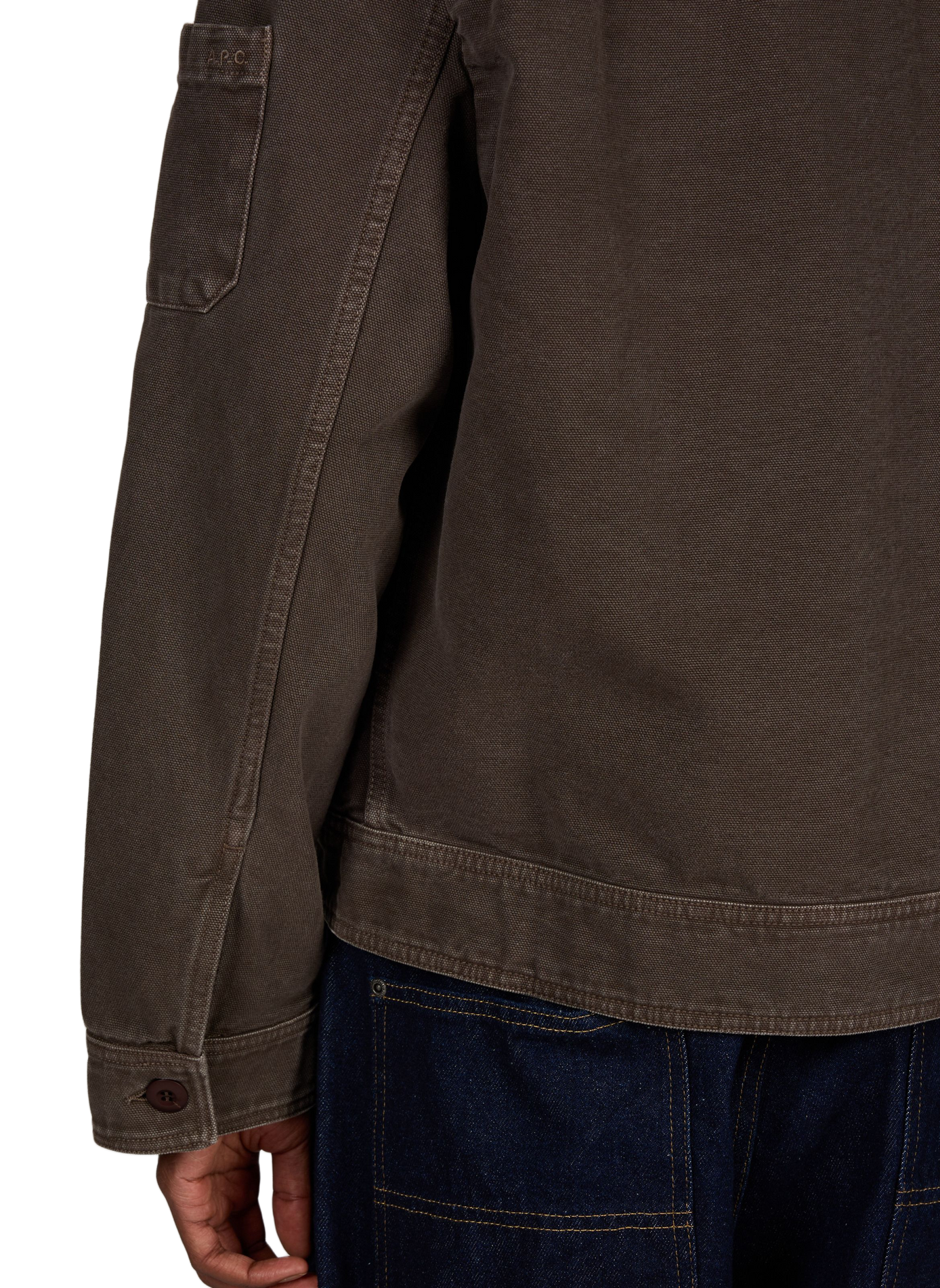 Weite Jacke mit klassischem Kragen aus Baumwolle. A.P.C. Braun