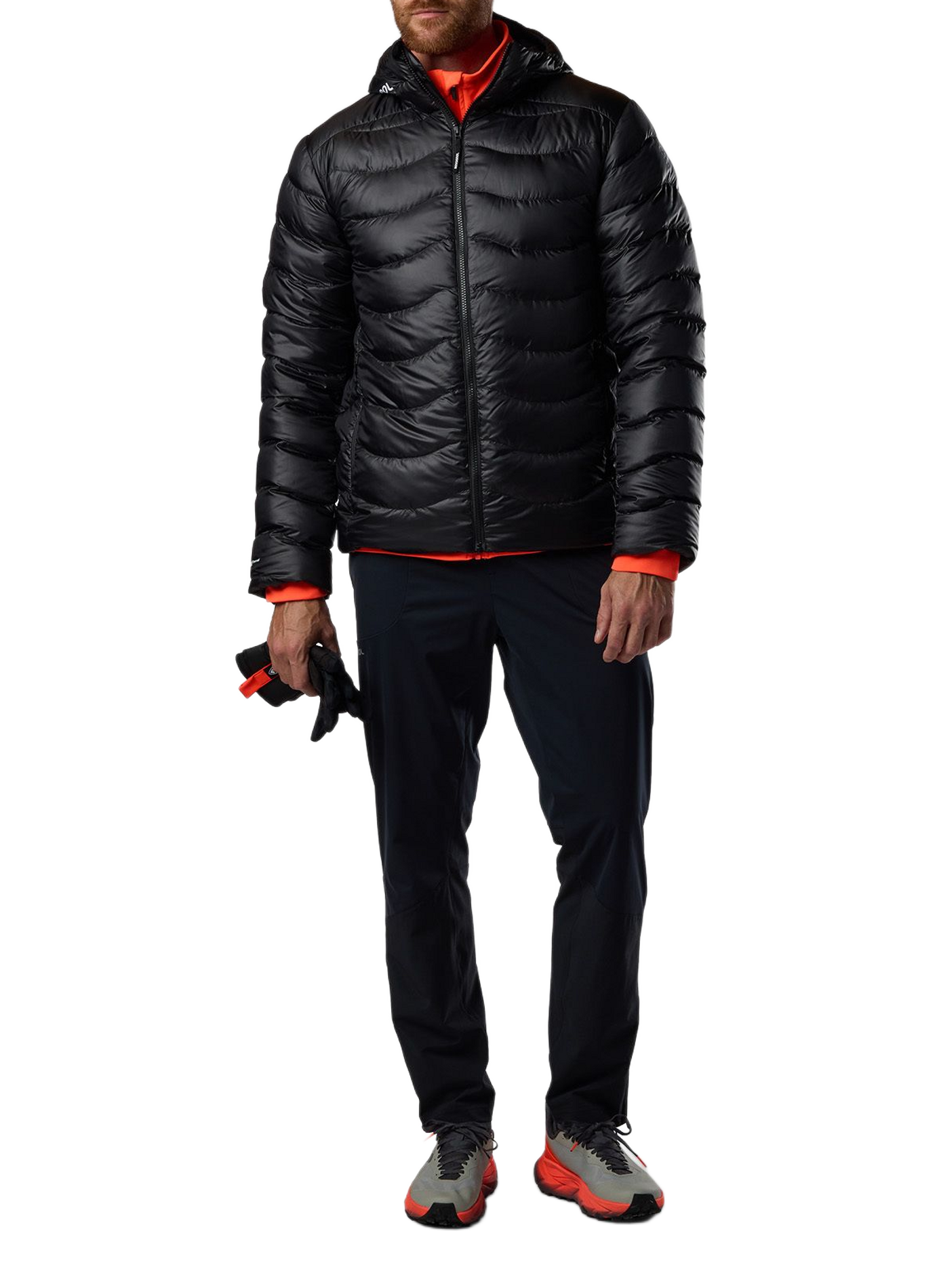 Quilted straight hooded jacket | Black ROSSIGNOL Men