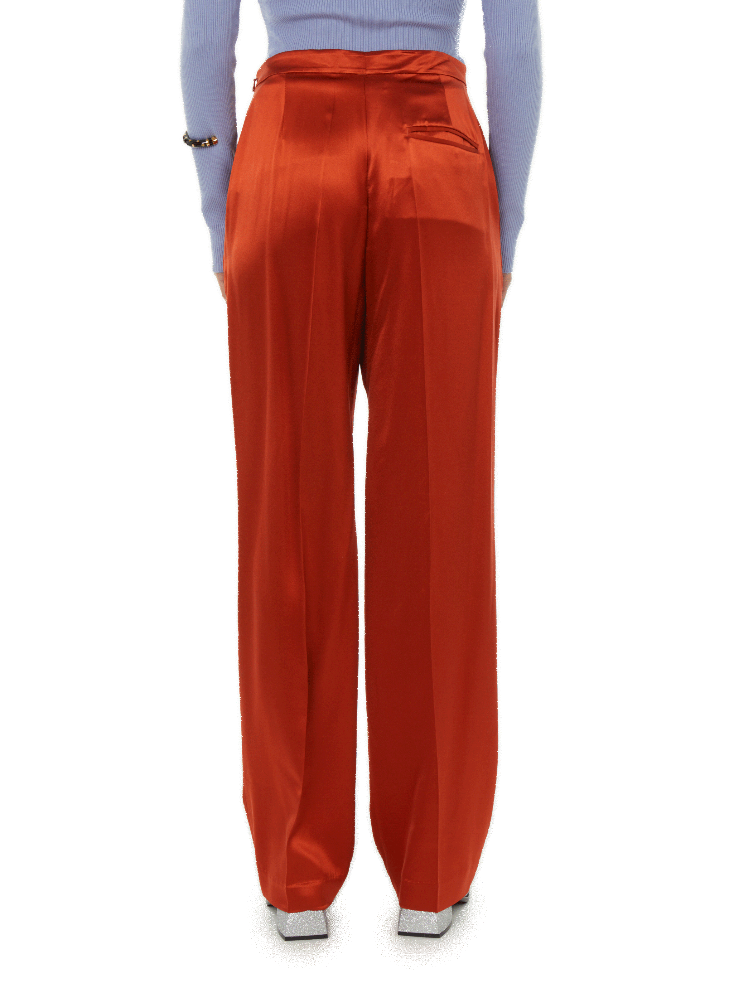 Pantalon droit en soie POLO RALPH LAUREN Orange
