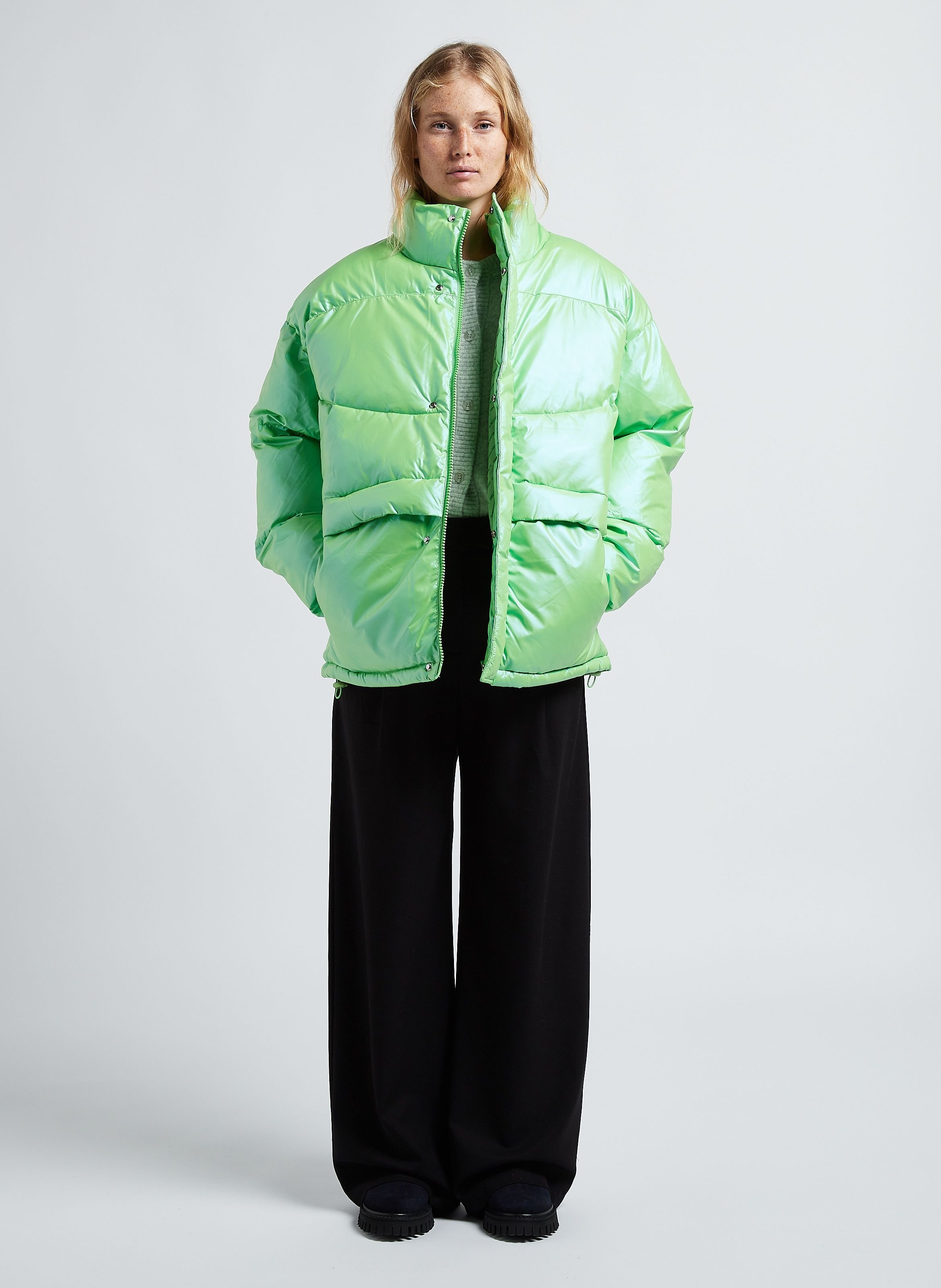 Gilet oversize col rond boutonné damsville AMERICAN VINTAGE Gris