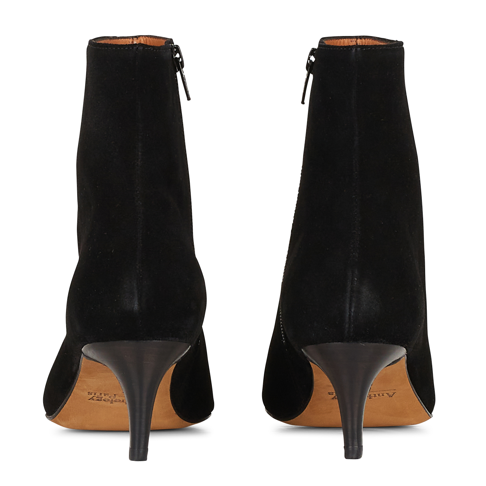 Bottines à bout pointu en cuir mara Noir