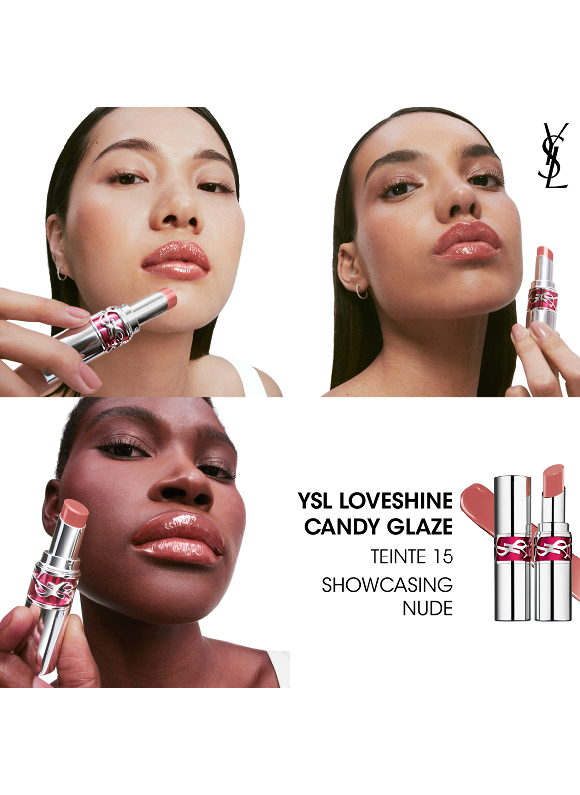 YSL Loveshine Gloss Stick 15 showcasing nude