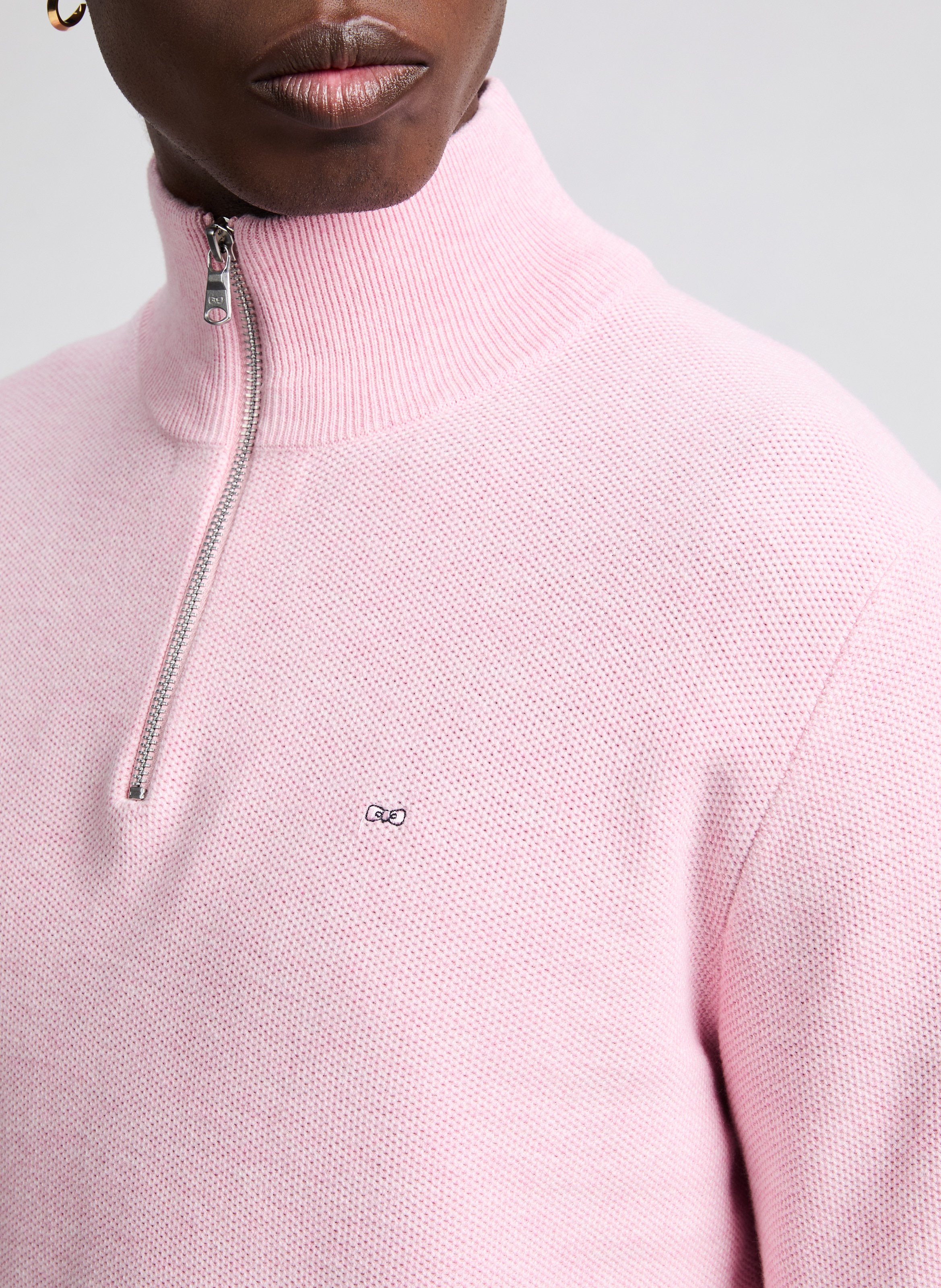 Pull en coton piqué  EDEN PARK Rose