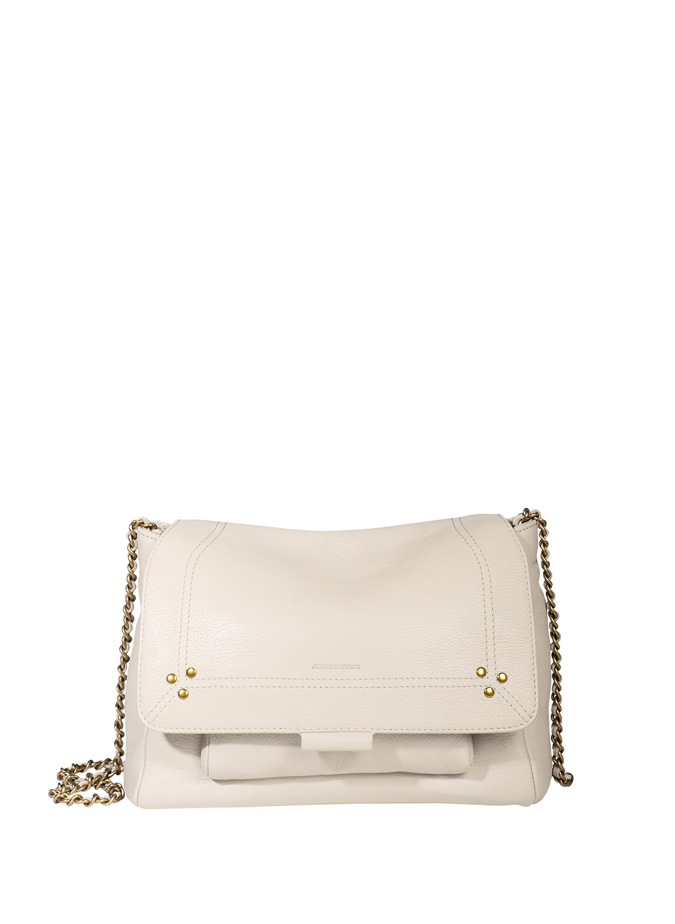 Lulu M leather shoulder bag Beige