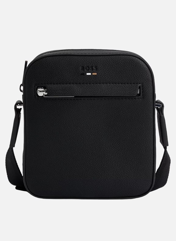 Sac reporter effet cuir grainé Noir by BOSS BOSS Sac reporter effet cuir grainé Noir